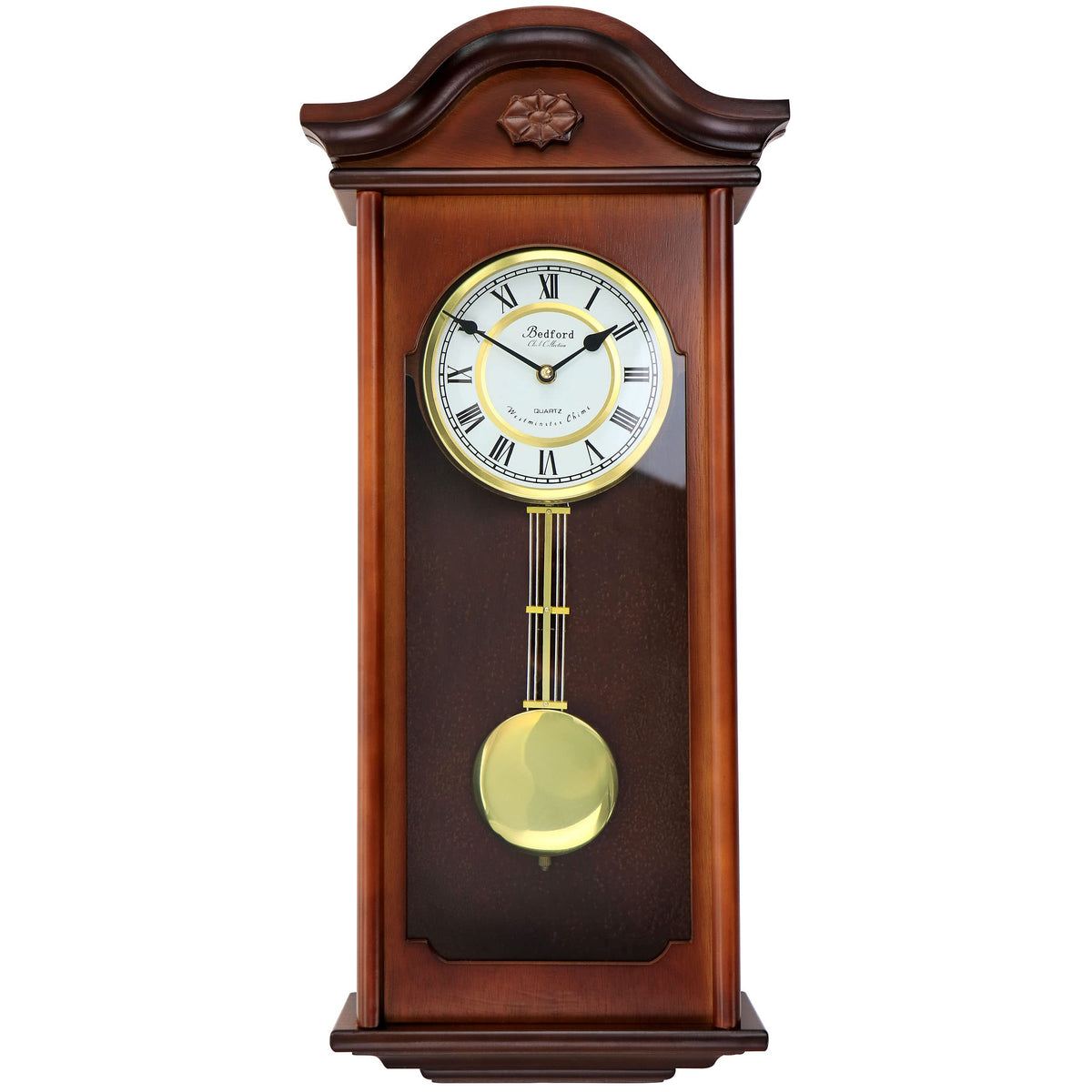 Bedford Clock Jacob 22.75" Mahogany Wall Clock