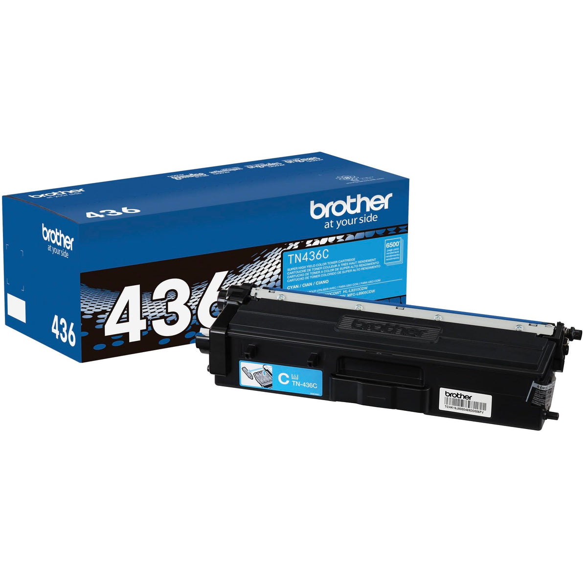 Brother Genuine Super High Yield Toner Cartridge, TN436C, Replacement Cyan Toner, Page Yield Up to 6,500 Pages, Amazon Dash Replenishment Cartridge, TN436