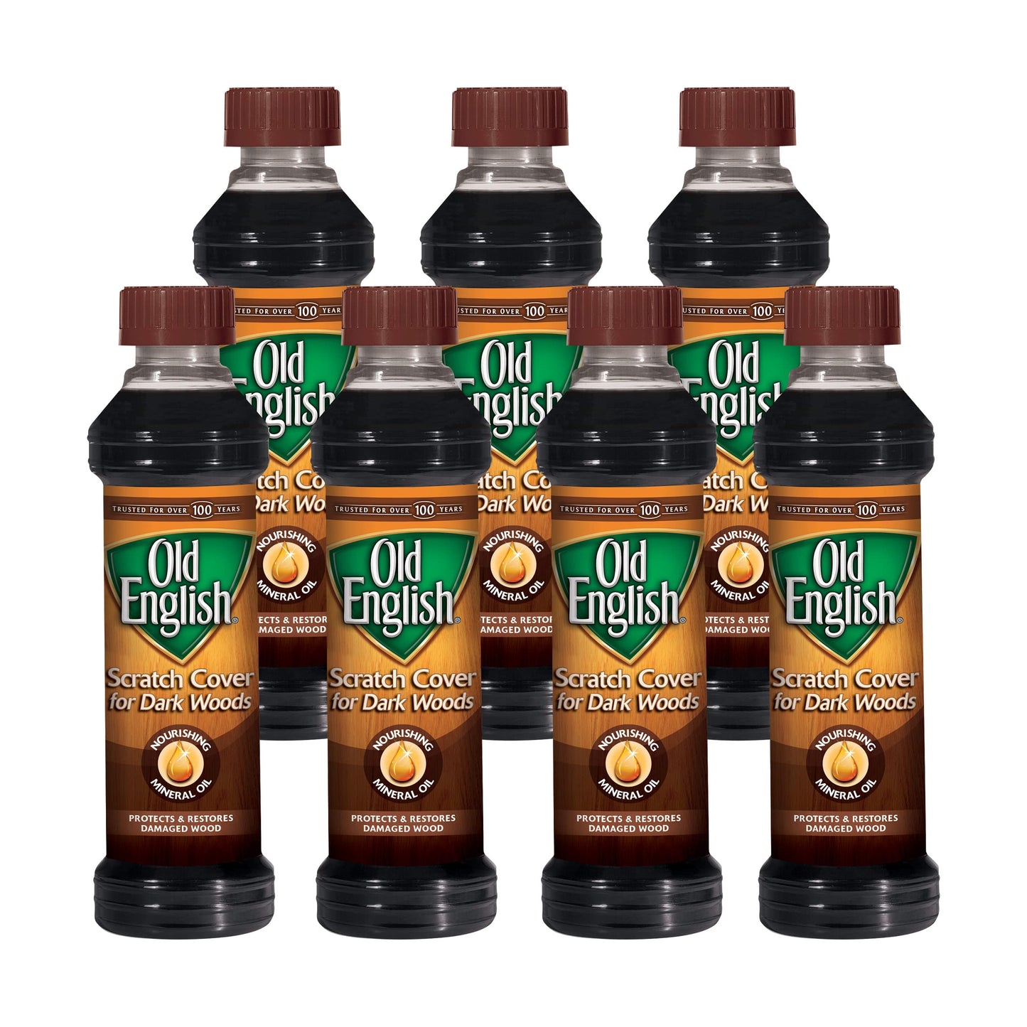 Old English Scratch Cover for Dark Woods 8 oz, 7 Pack