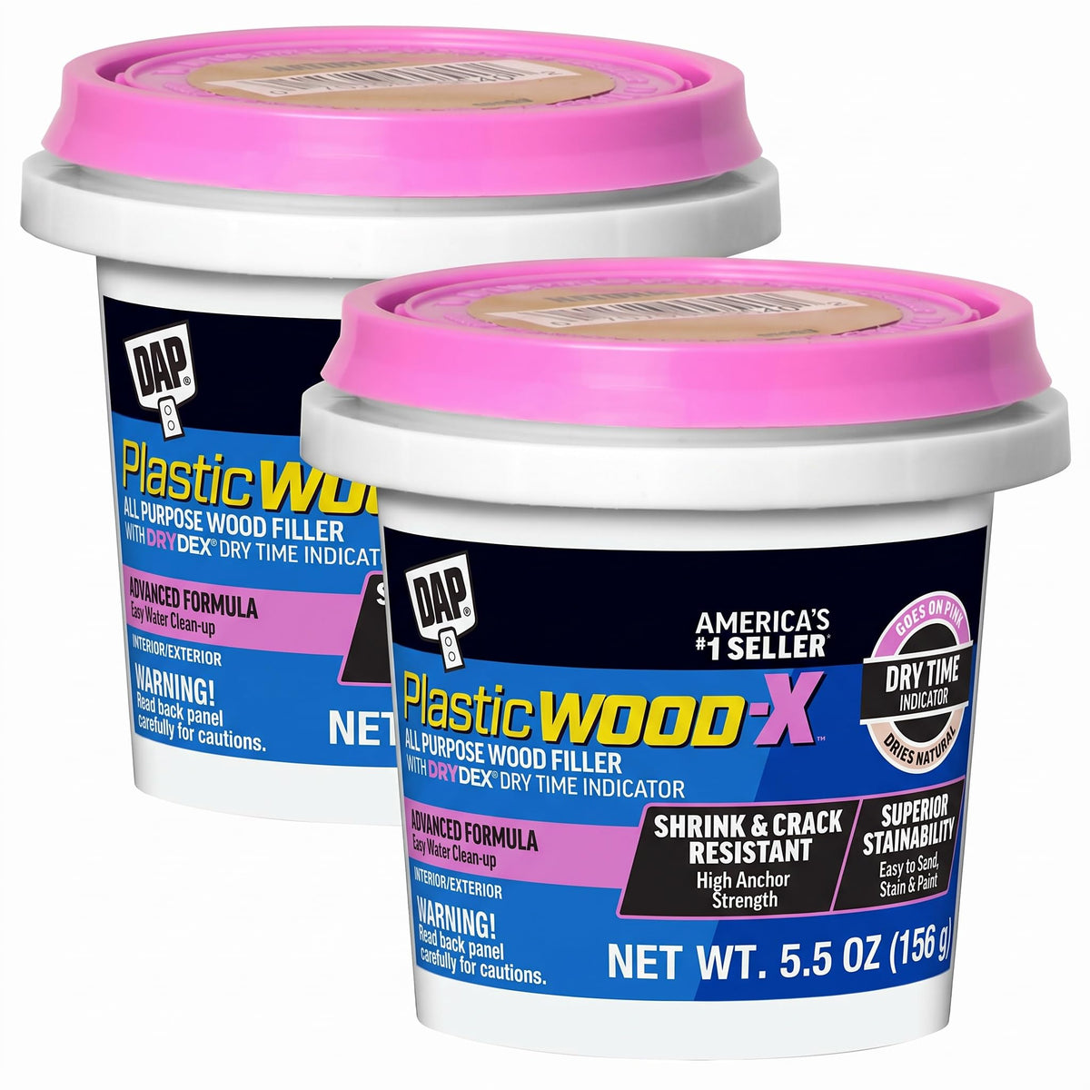 DAP Plastic Wood-X Wood Filler Natural 5.5 Oz, 2 Pack