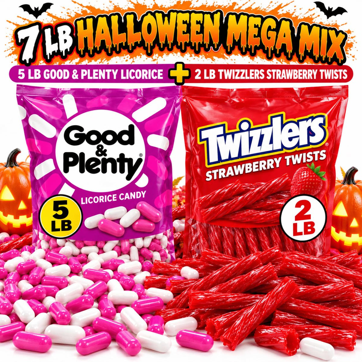 Good & Plenty Pink & White Licorice Candy 5 LB Box