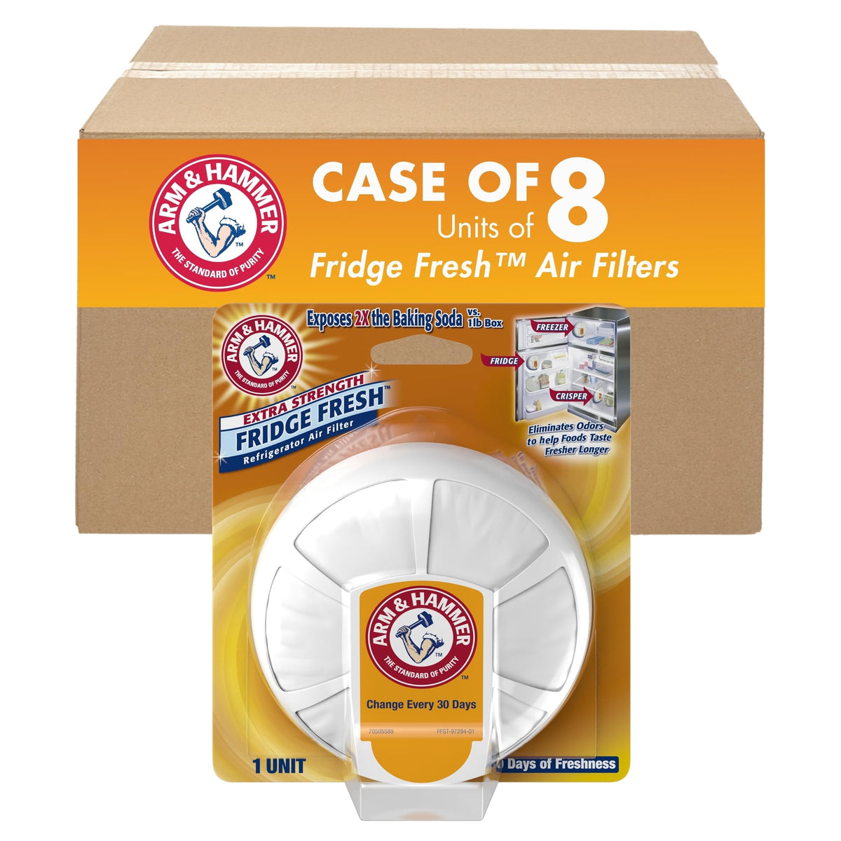 Arm & Hammer Fridge Fresh Air Filter 1ct Pack of 8