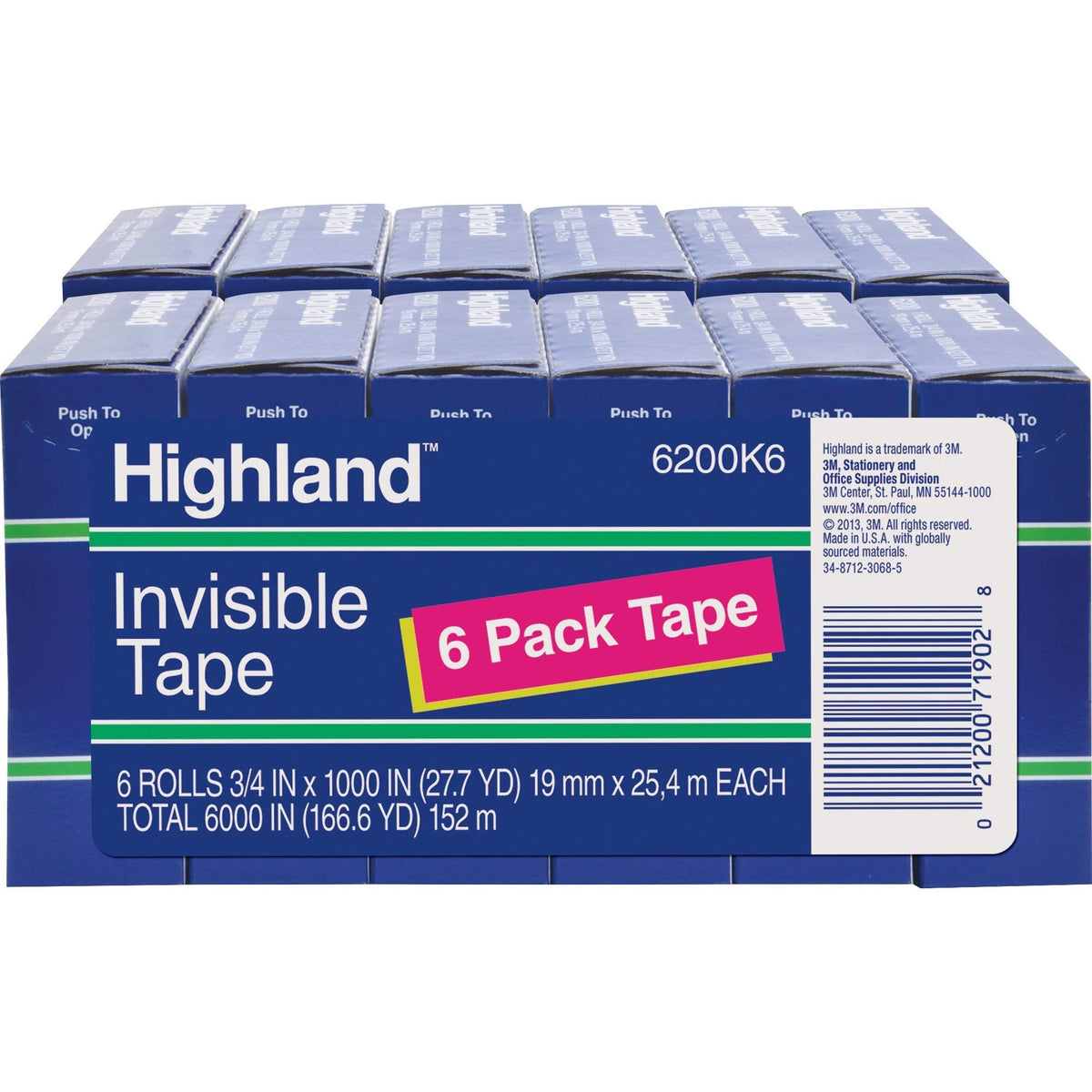 3M Highland Matte Invisible Tape 3/4"W