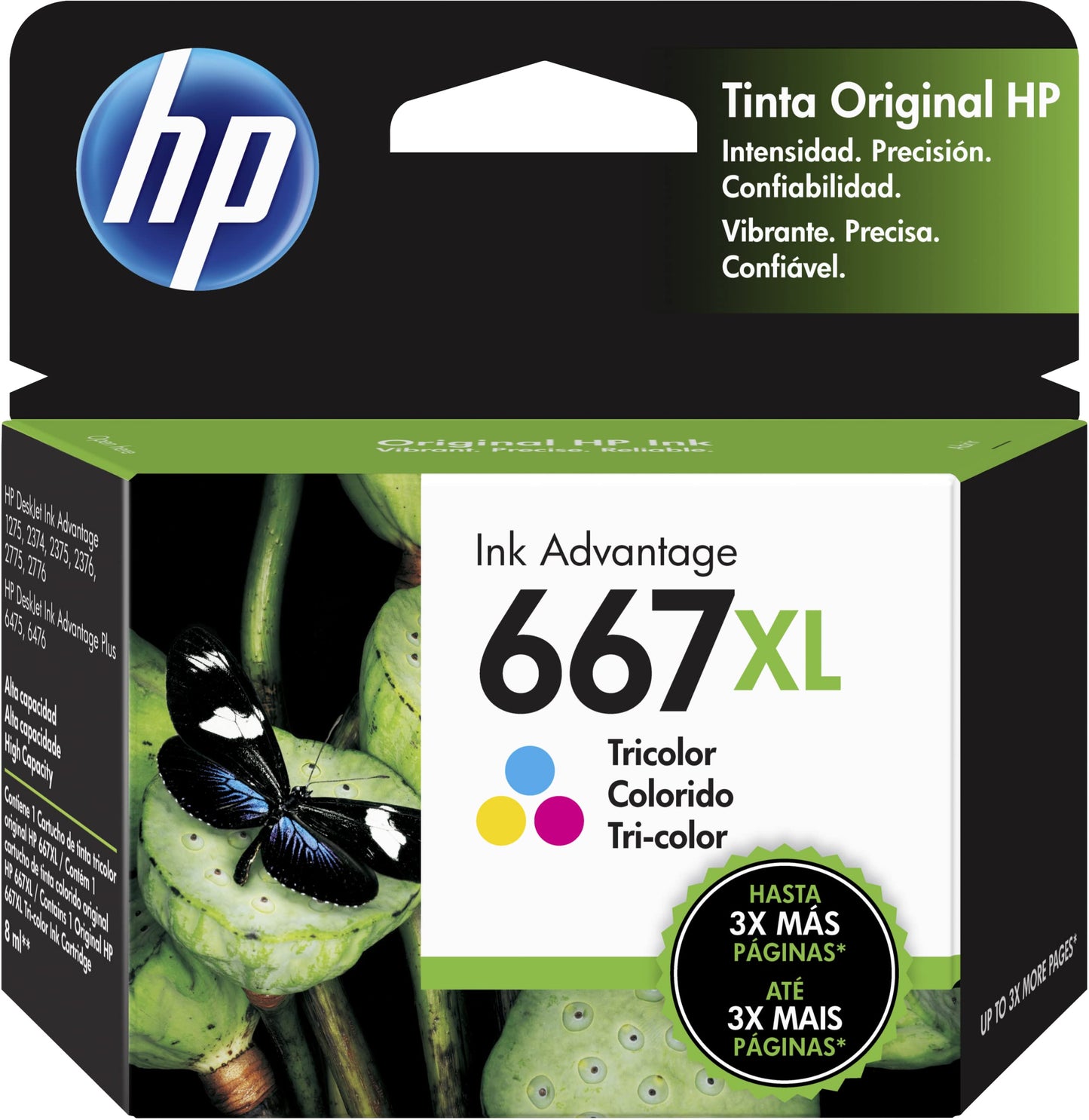 HP Cartucho de Tinta 667xl Tricolor de Alto Rendimiento Original
