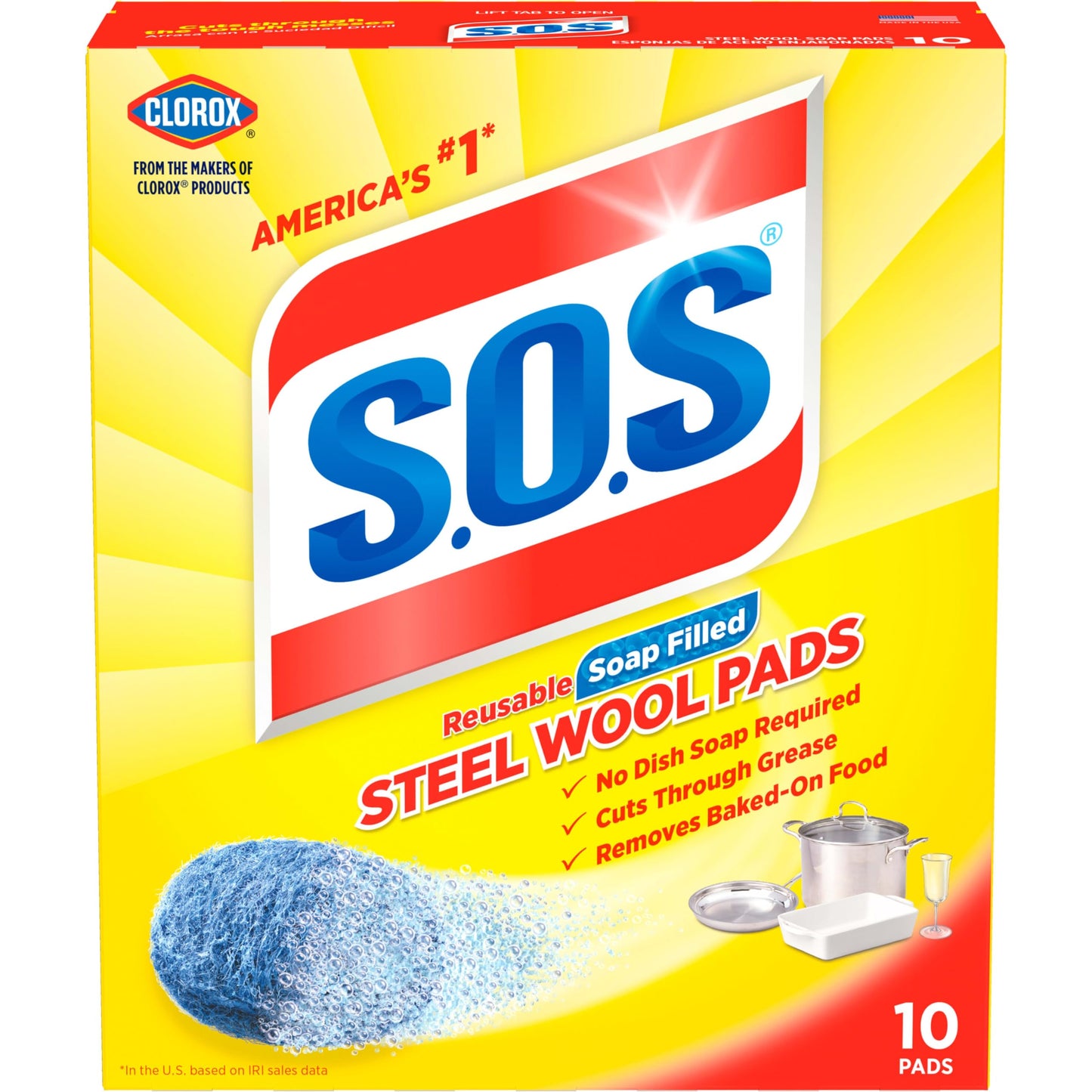 S.O.S. SCRUBR PAD SOS 10 CT