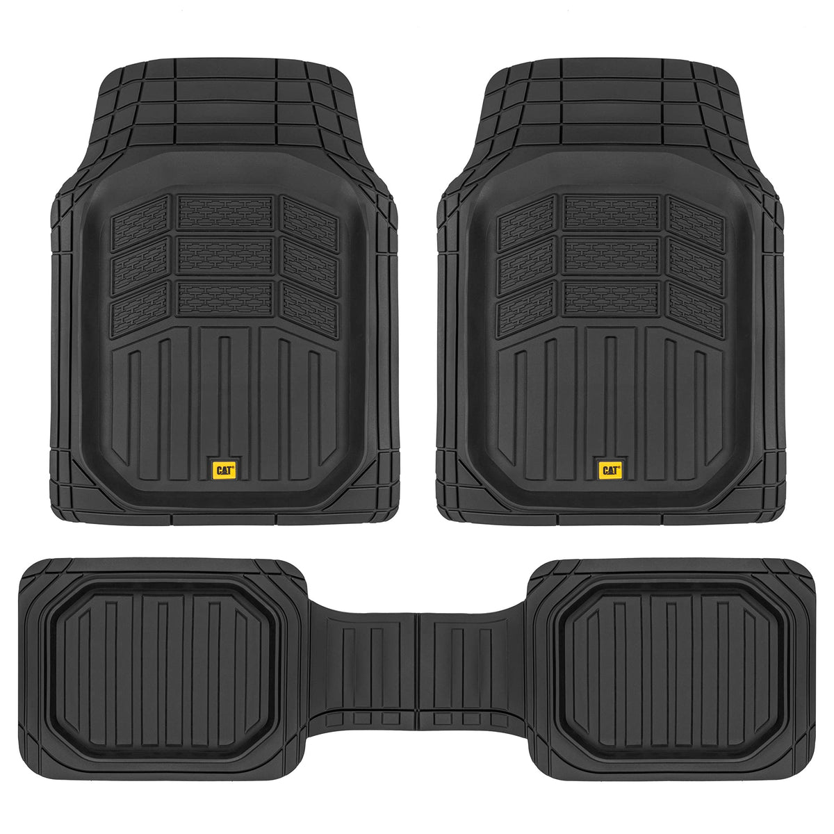 Caterpillar CAMT-9013 3-Piece Rubber Floor Mats Black 29.5" x 21"