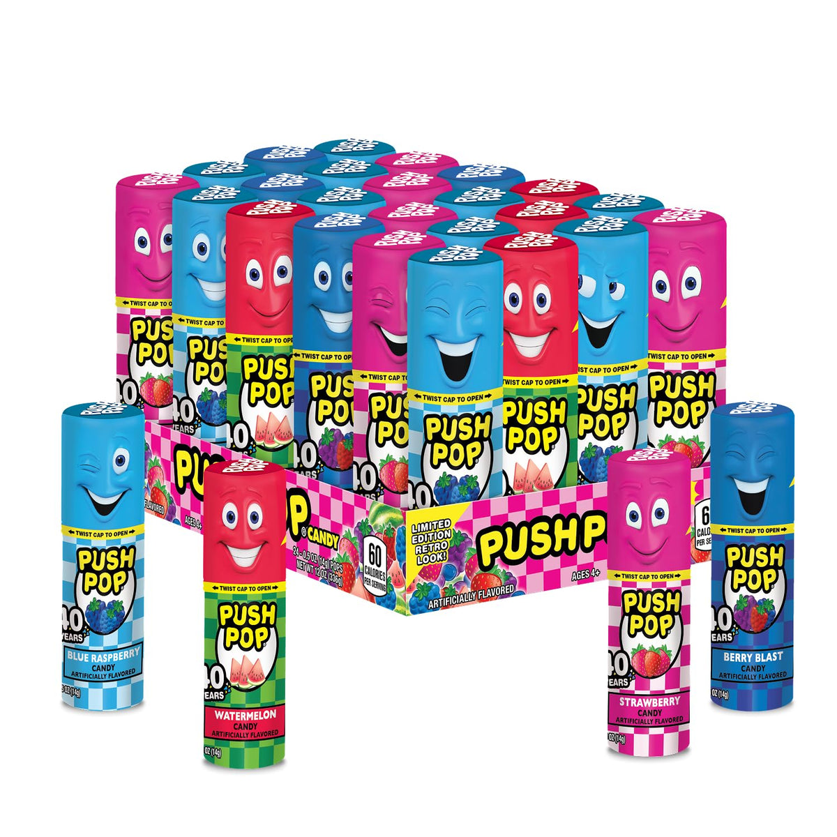 Push Pop Christmas Candy Variety Pack 24Ct