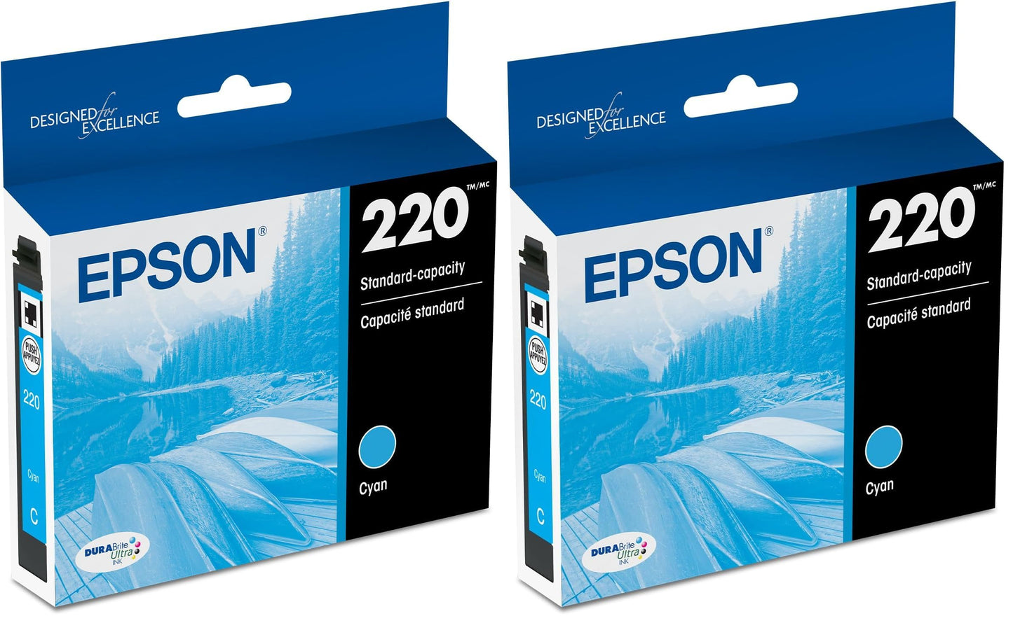 Epson T220 DURABrite Ultra Cyan Ink Cartridge 2-Pack