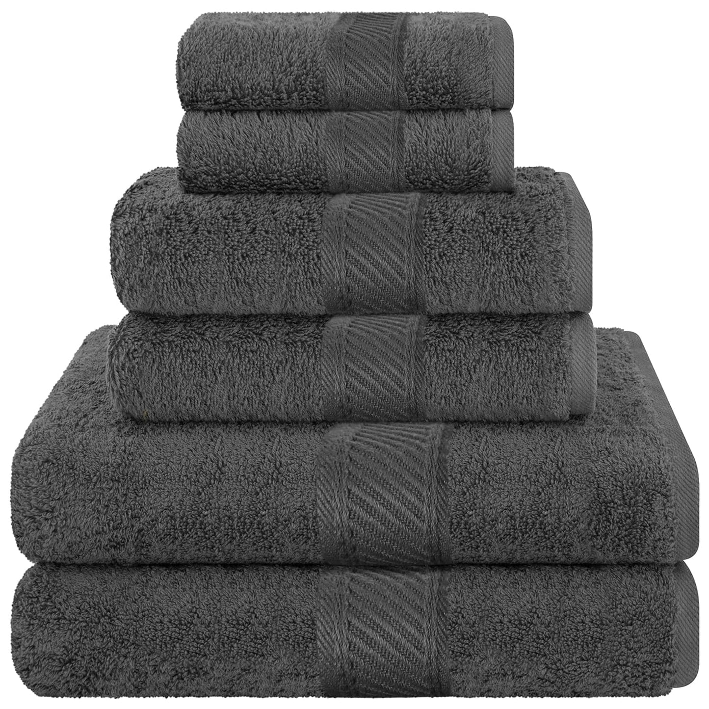 Taktick 6-Piece Cotton Towel Set, Gray