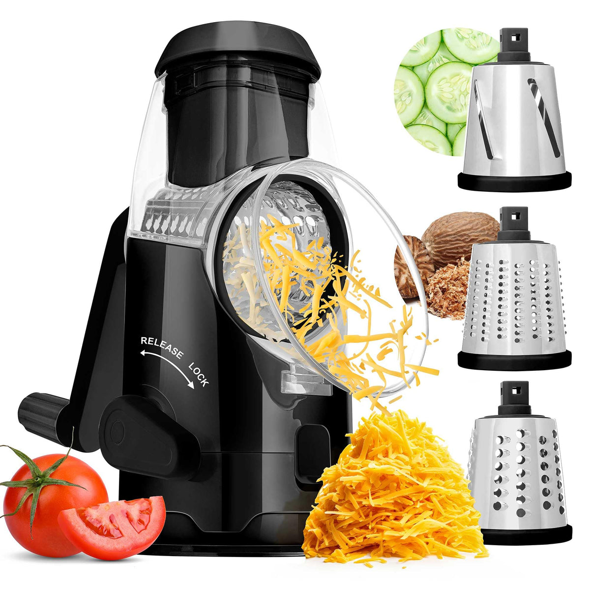 Brentwood KA-5060BK Rotary Grater Slicer Black