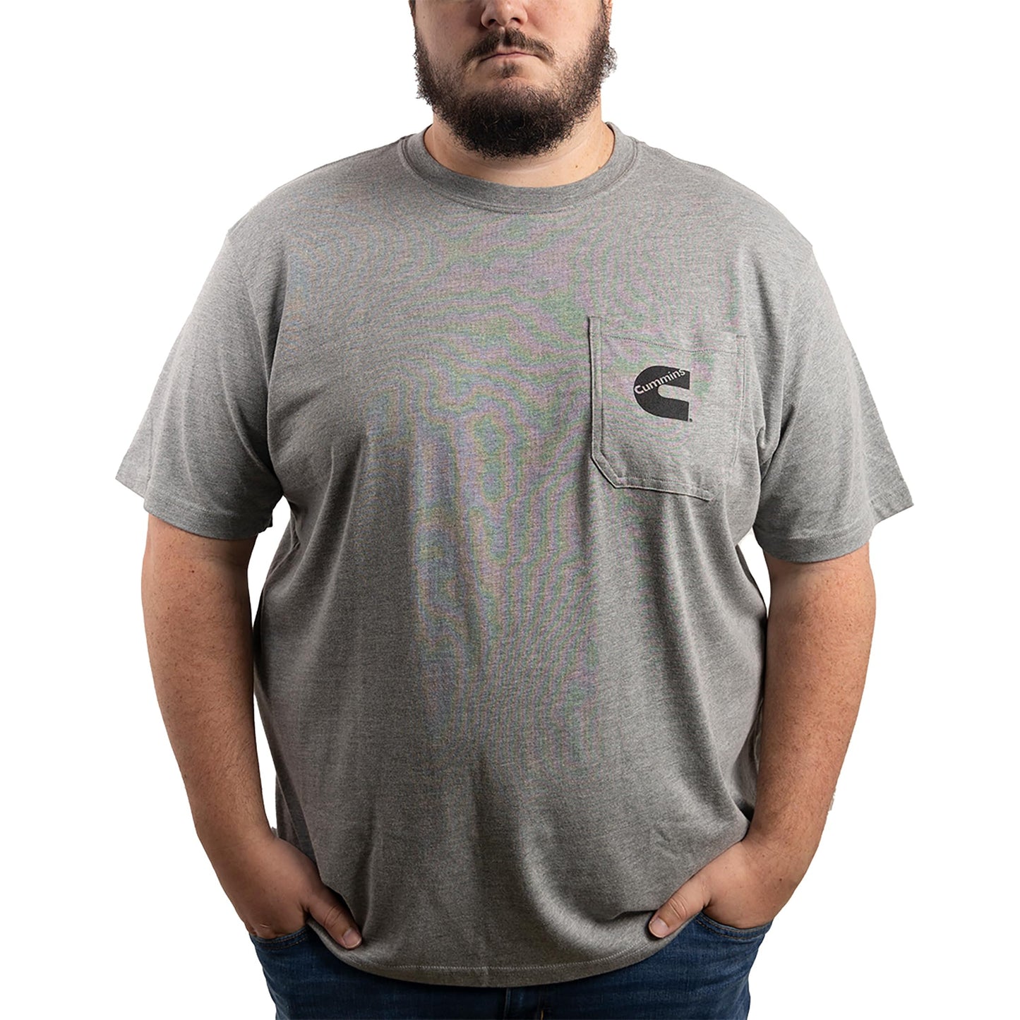 Cummins Men's Pocket Tee Gray 4XL