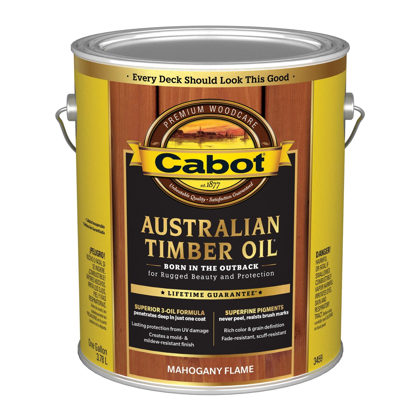 Cabot Australian Timber Oil Wood Stain Mahogany Flame 1 Gallon