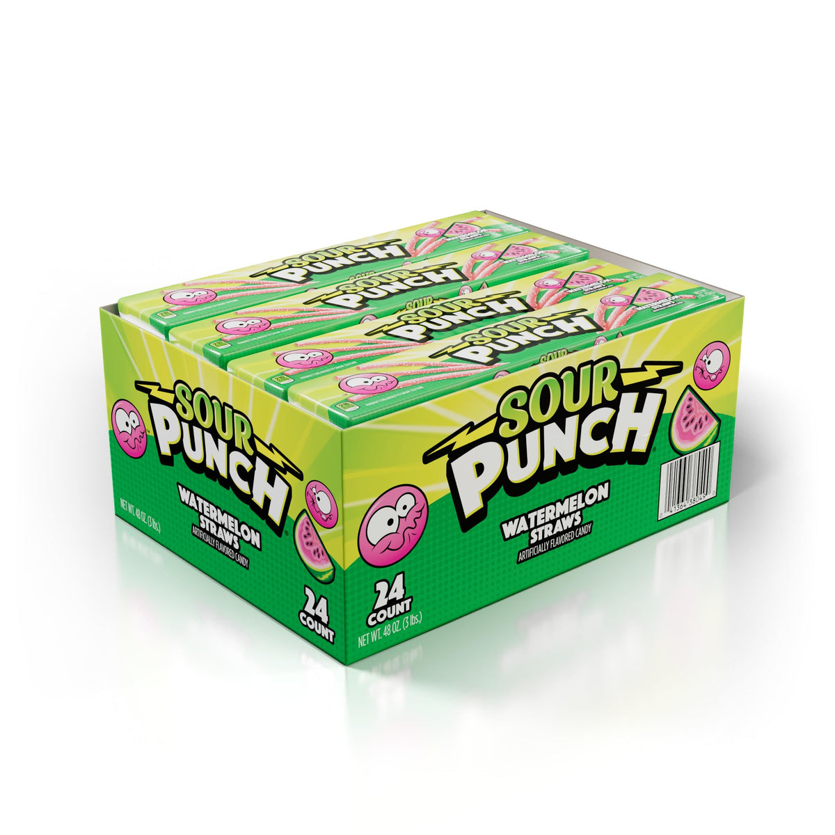 Sour Punch Watermelon Sour Straws 2oz Tray 24 Pack