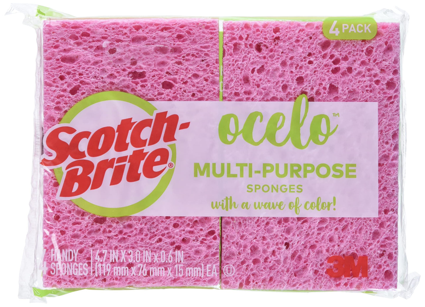 3M 7271-T Handy Size Sponges, 4-Pk. - Quantity 12