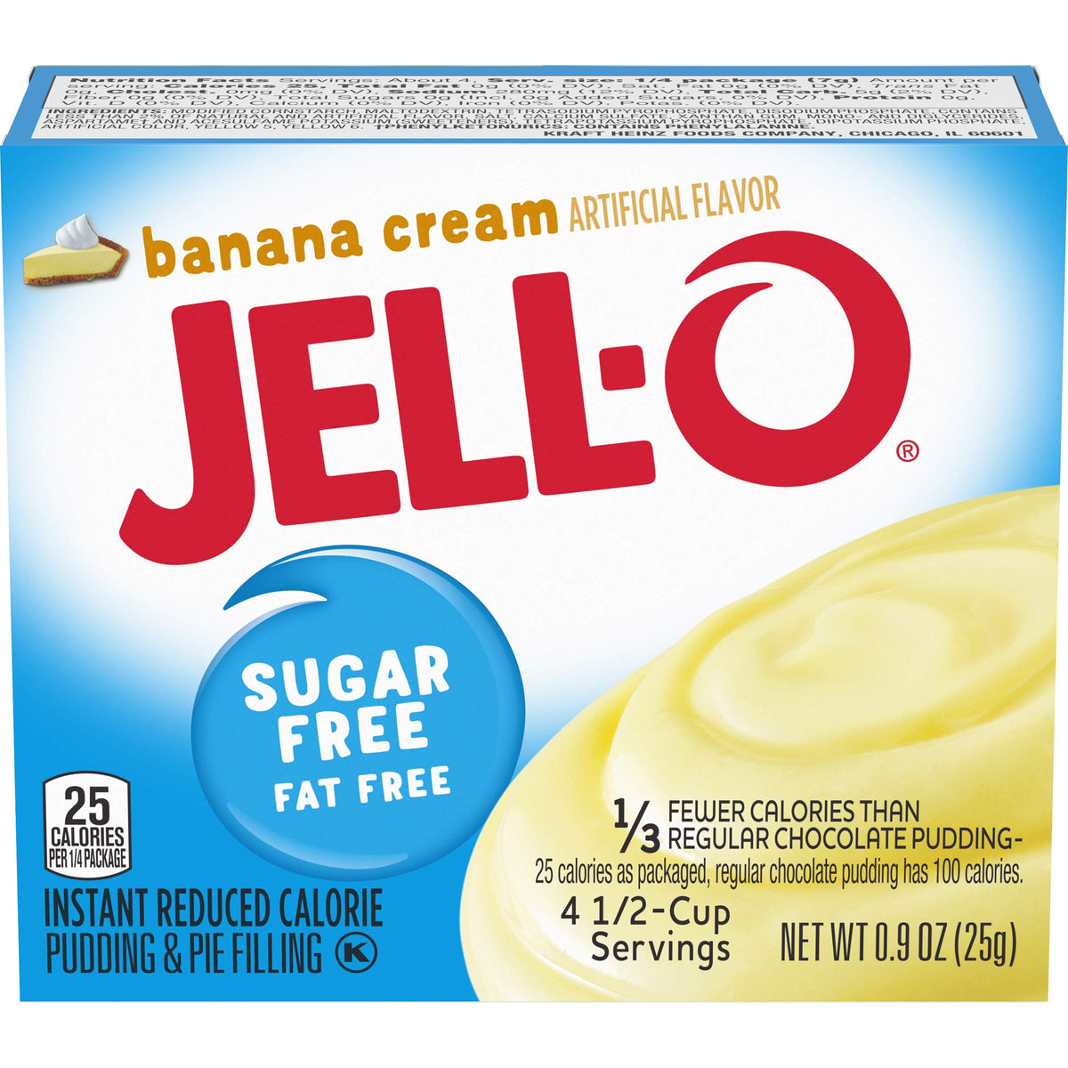 Jell-O Sugar-Free Instant Banana Cream Pudding 0.9oz