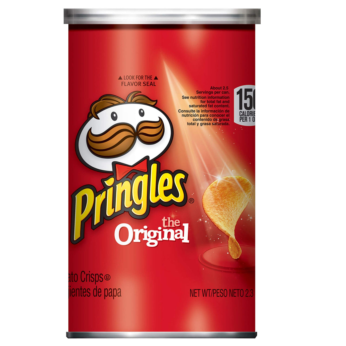Pringles Potato Crisps Chips, Original Flavored, Single Serve, Grab and Go, 2.4 oz