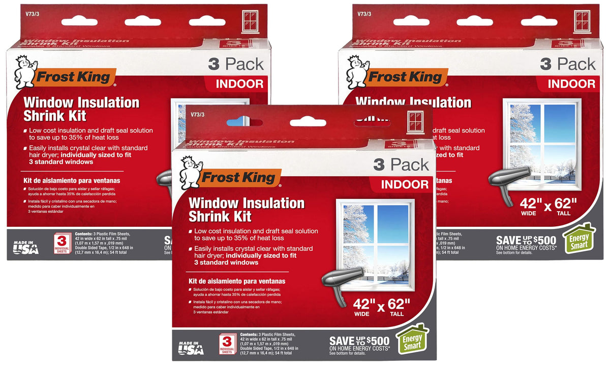 Frost King V73/3H Indoor Shrink Window Kit 42 x 62 in 9 Pack
