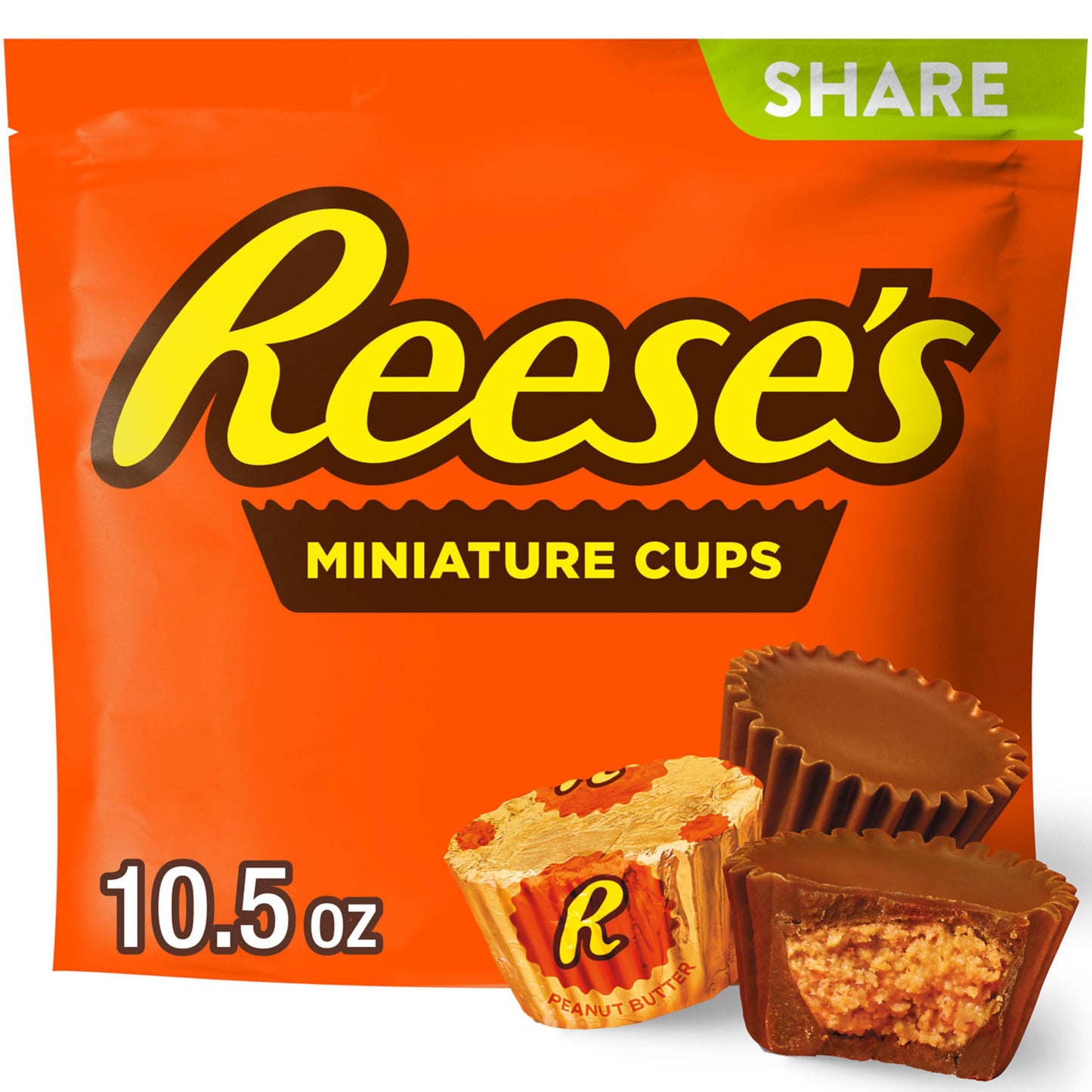 REESE'S Miniatures Milk Chocolate Peanut Butter Cups, Candy Share Pack, 10.5 oz