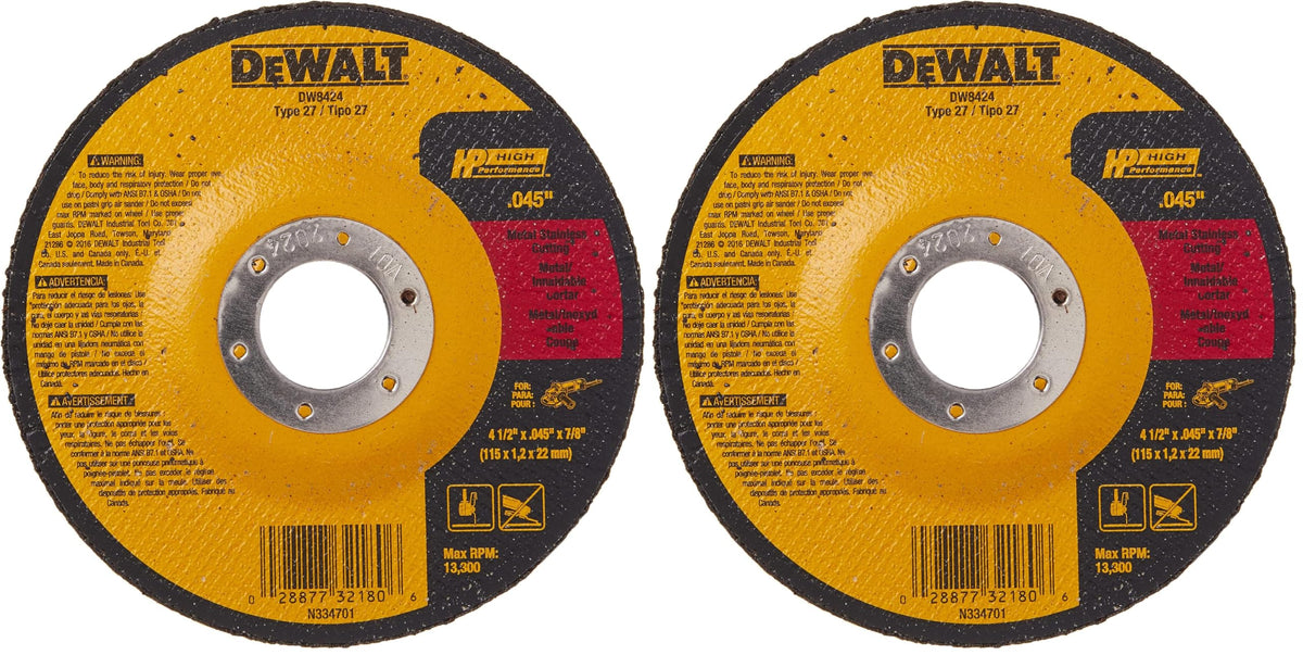 DEWALT DW8424 Thin Cutting Wheel 4-1/2" (2-Pack)