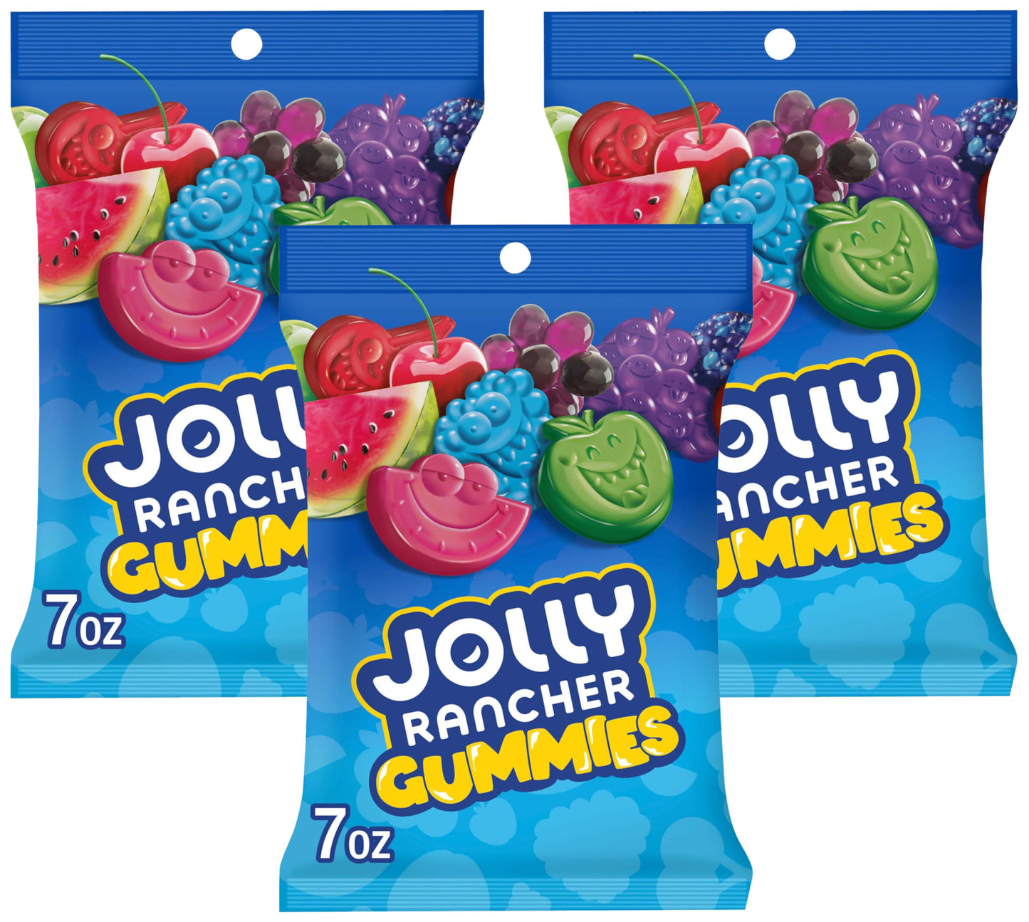 JOLLY RANCHER Gummies Assorted Fruit Flavored Candy Bag, 7 oz (Pack of 3)