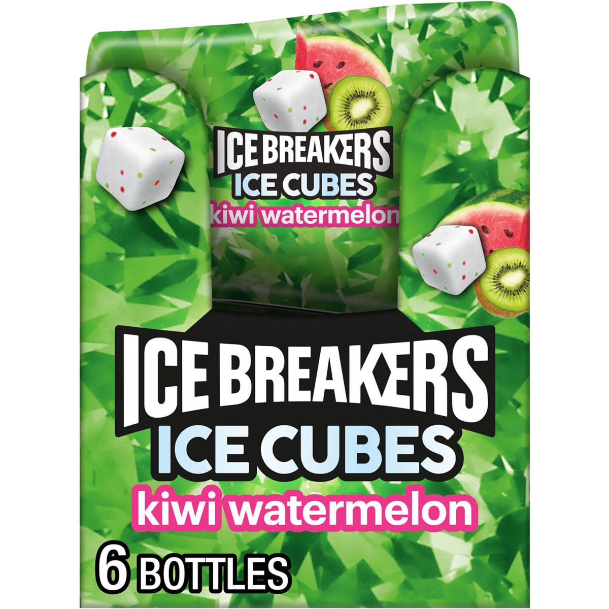 ICE BREAKERS Ice Cubes Kiwi Watermelon Gum 3.24 oz 6 Pack