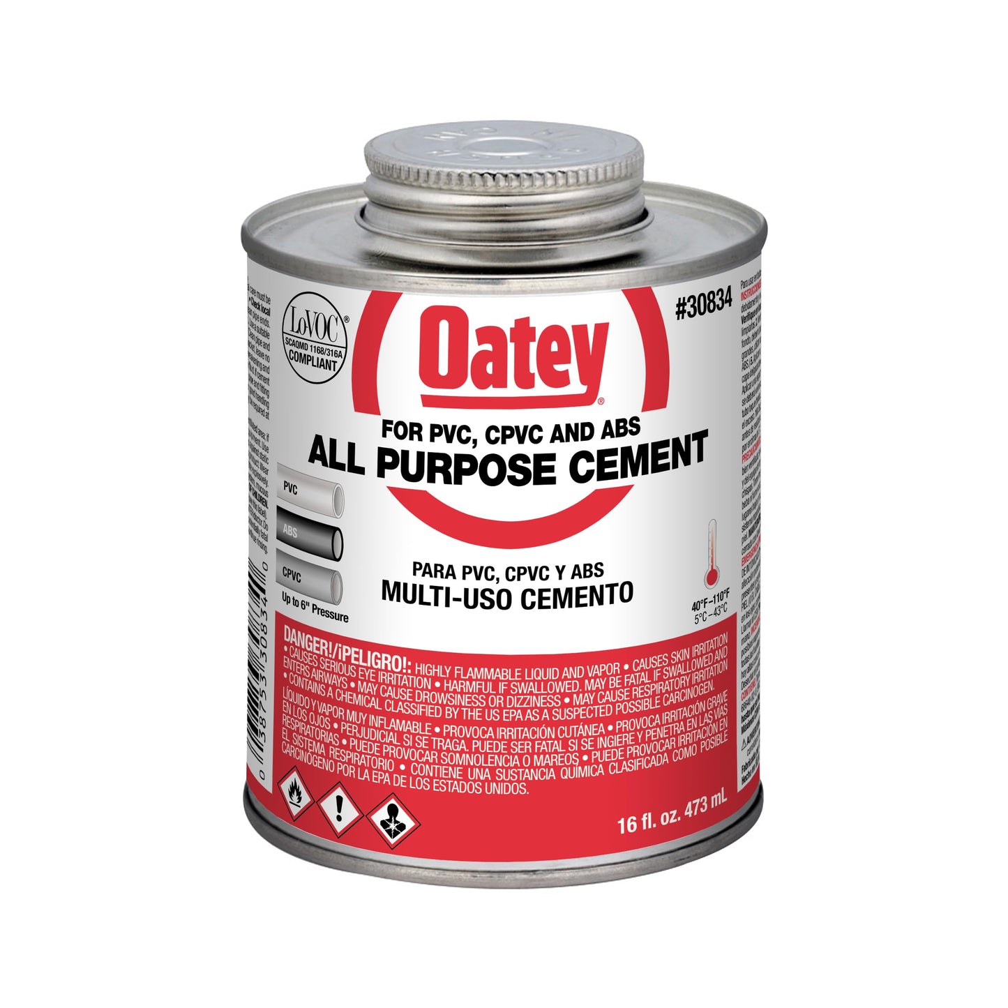 OATEY All Purpose Solvent Cement 16oz, 30834