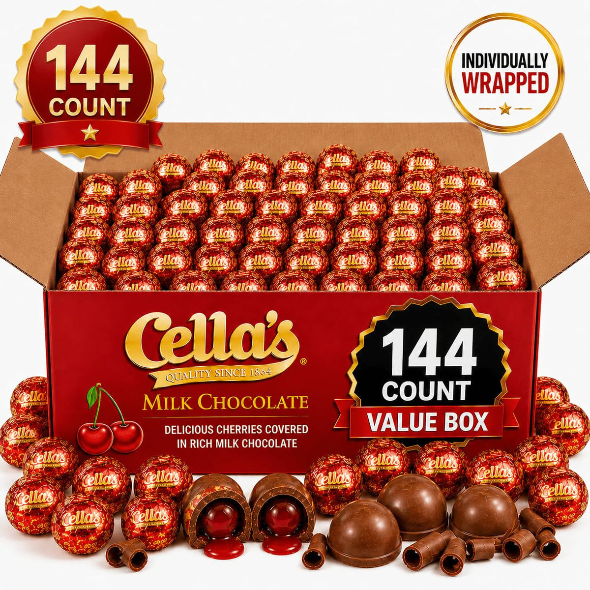 Cella Chocolate Covered Cherries 144 Count 4.5 LB