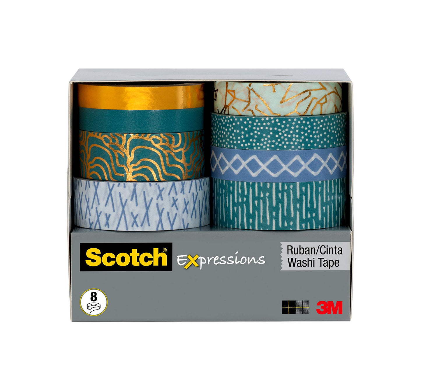 Scotch Expressions Washi Tape 8 Rolls C1017-8-P6