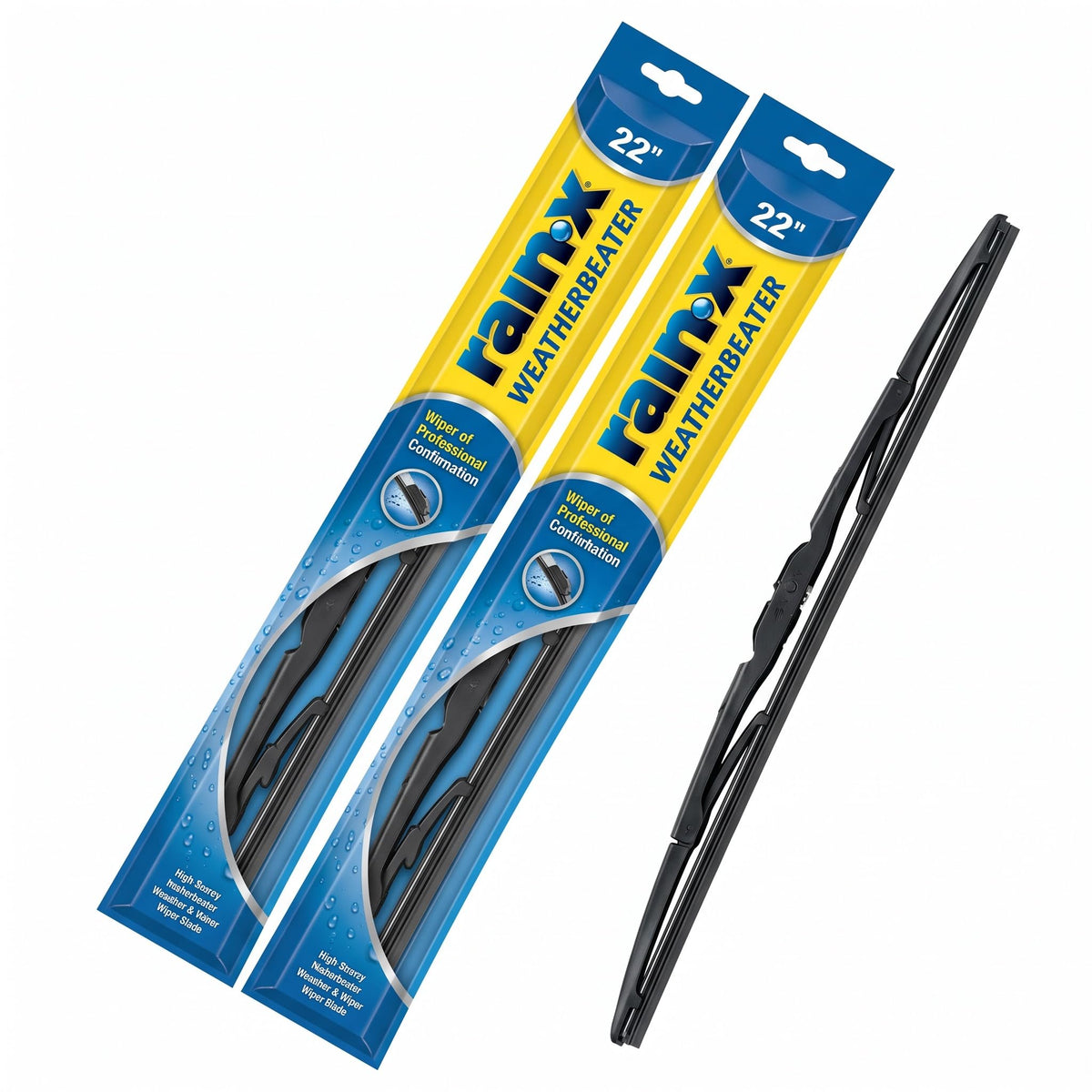 Rain-X RX30222 WeatherBeater All-Season OEM Quality Conventional Windshield Wiper Blade - 22" (Pack of 2)