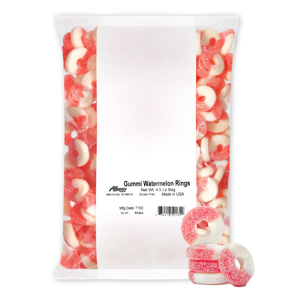 Albanese Candy, Gummi Watermelon Rings, 4.5-pound Bag