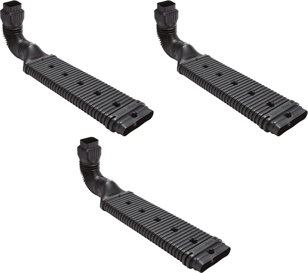 3 Pack Amerimax 4601 Downspout Extension, Black