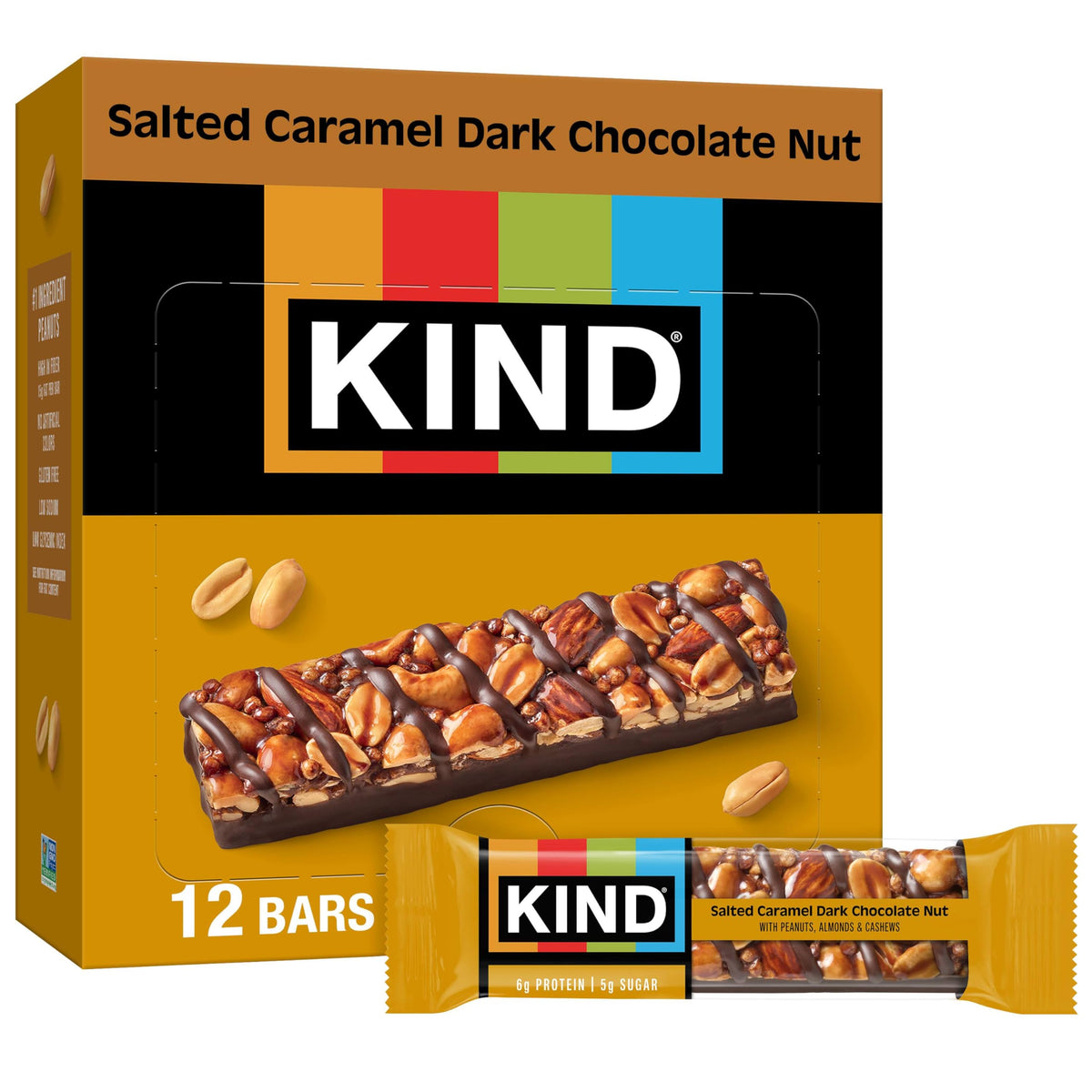KIND Nut Bars Salted Caramel & Dark Chocolate 12 Count