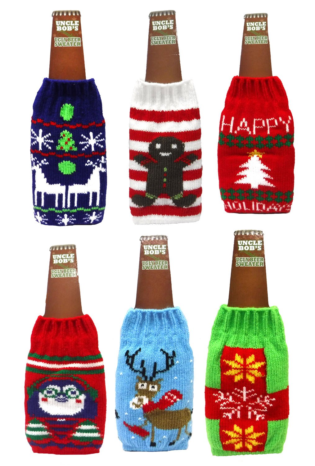 Uncle Bob's Ugly Beer Sweater Bottle Cover