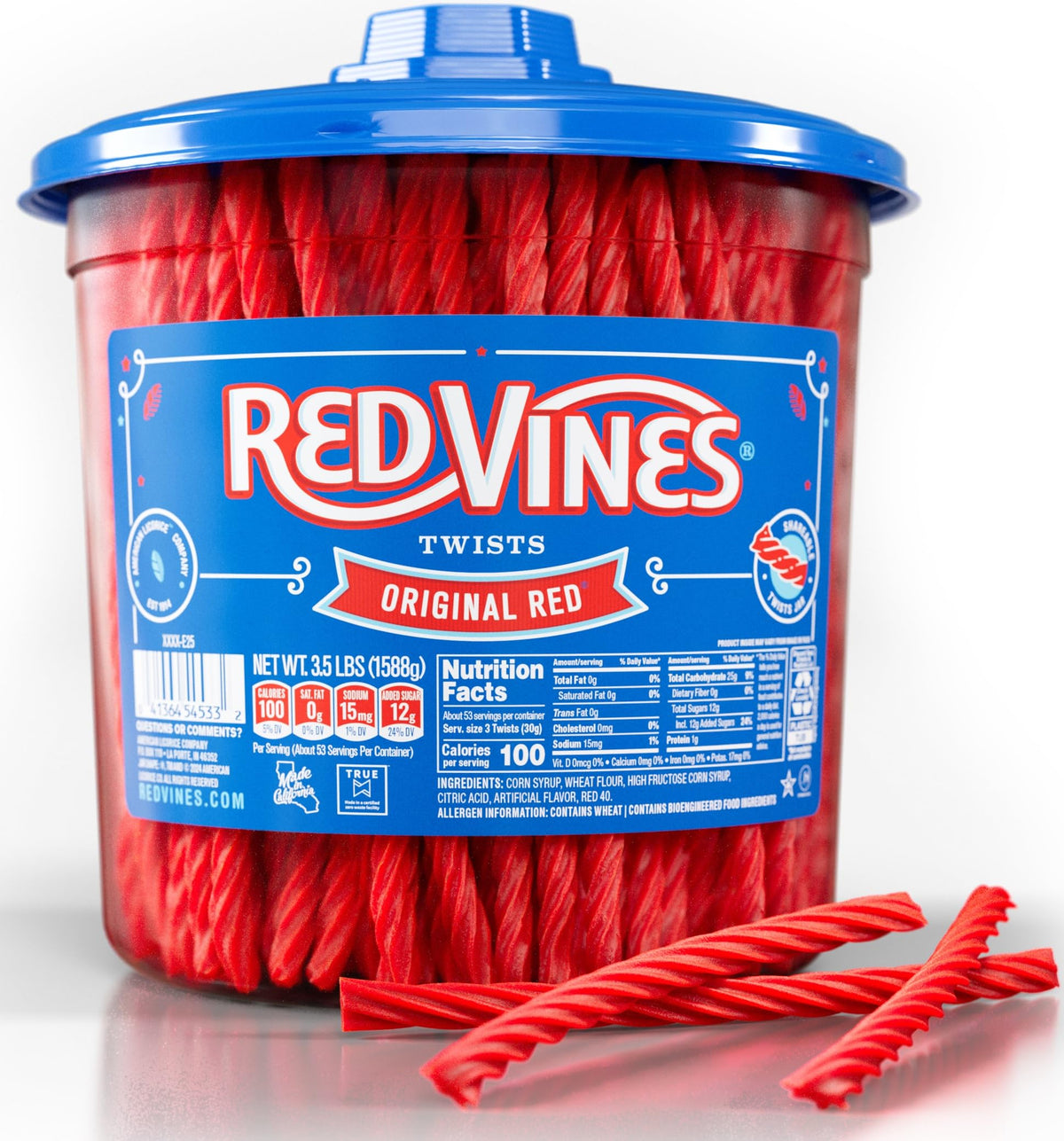 Red Vines Original Red Twists 3.5 lb Jar