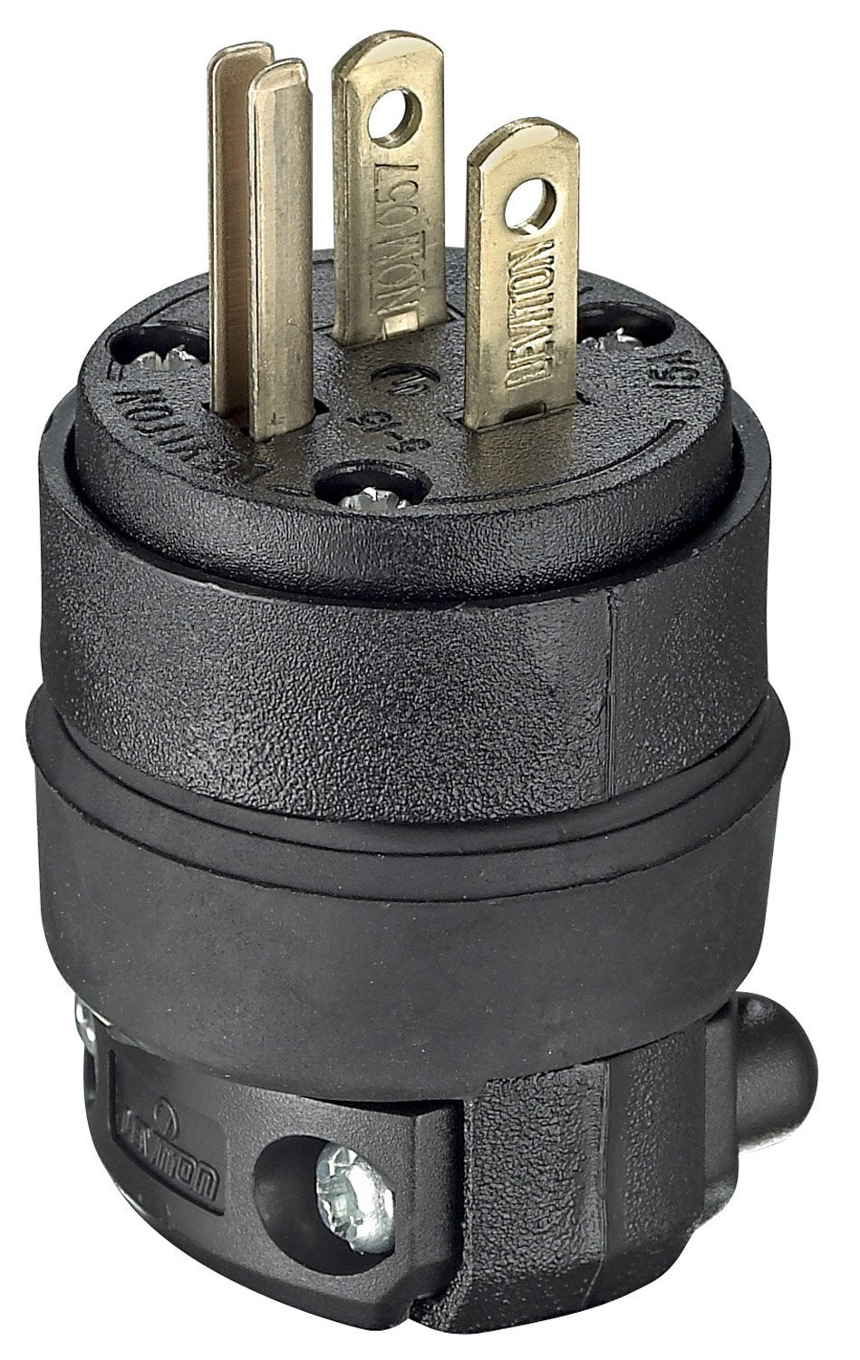 Leviton 515PR 15A 125V Rubber Plug Black