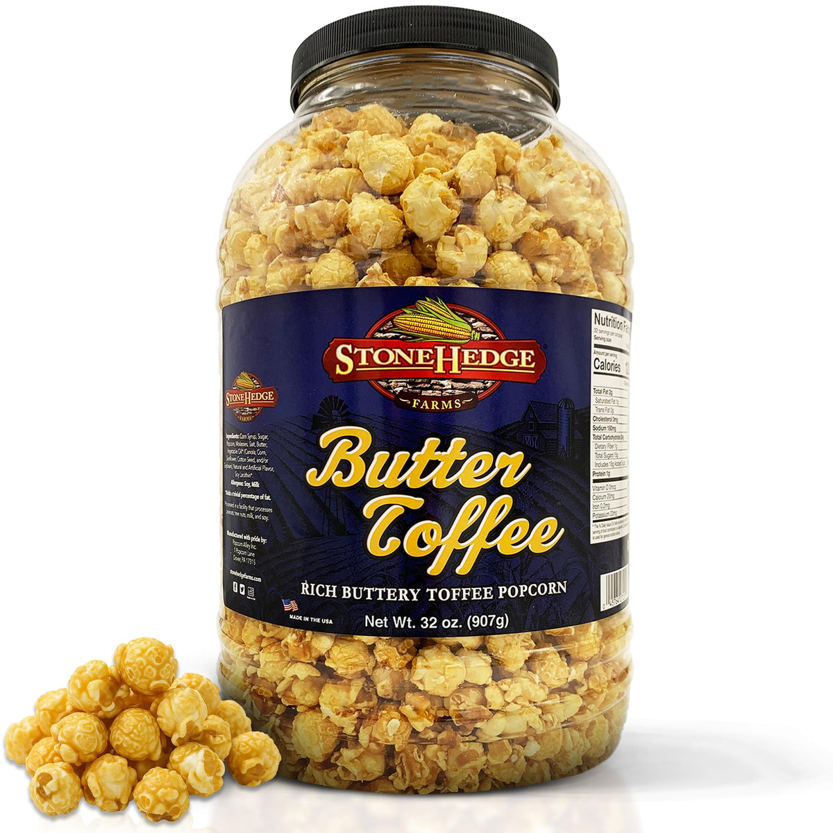 Stonehedge Farms Butter Toffee Popcorn 32 oz Tub