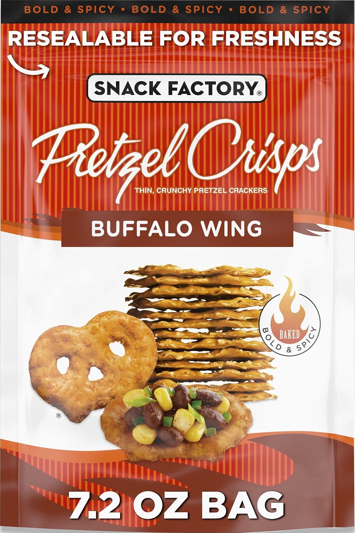 Snack Factory Buffalo Wing Pretzel Crisps 7.2 oz