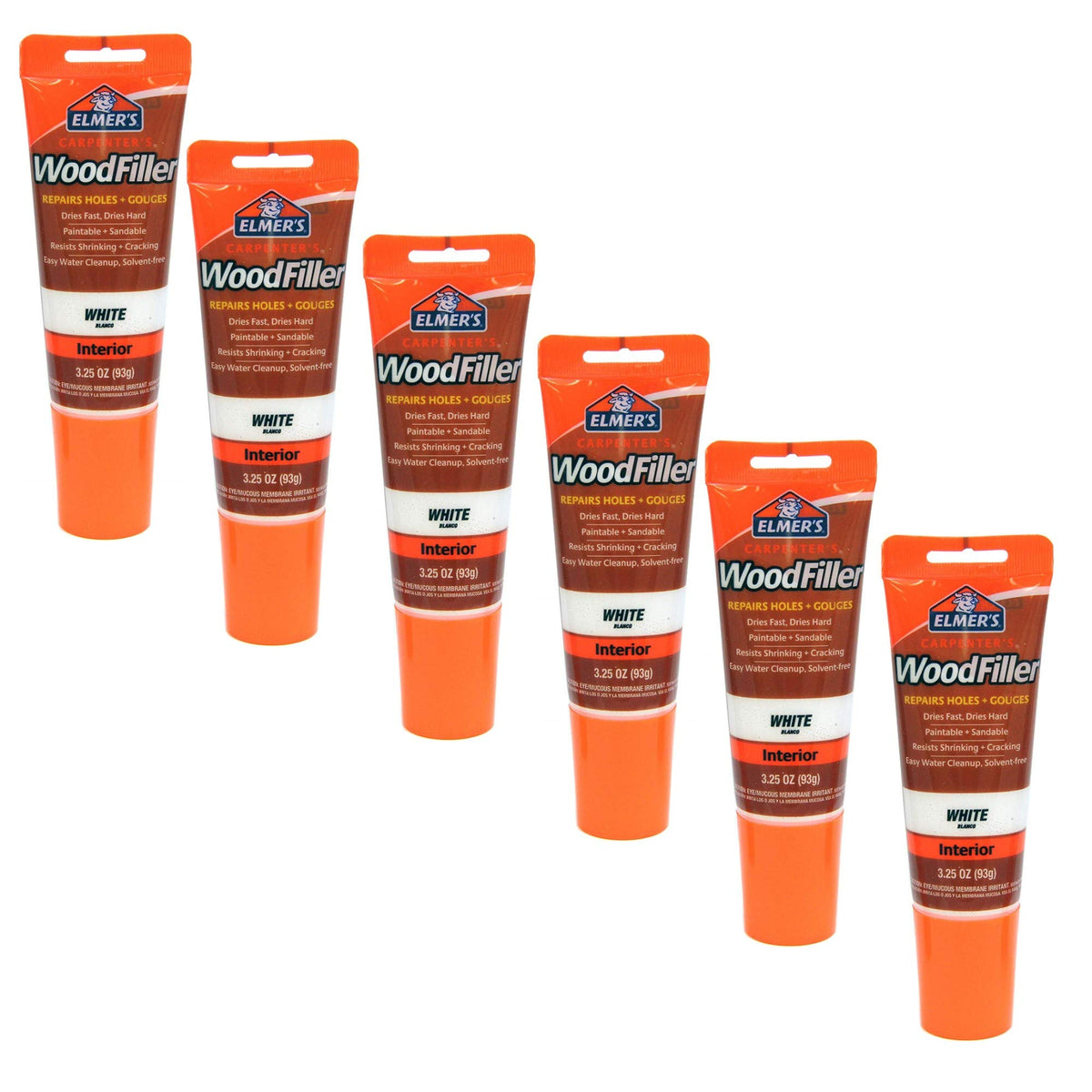 Elmer's E855 Carpenter's Wood Filler 3.25oz 6-Pack
