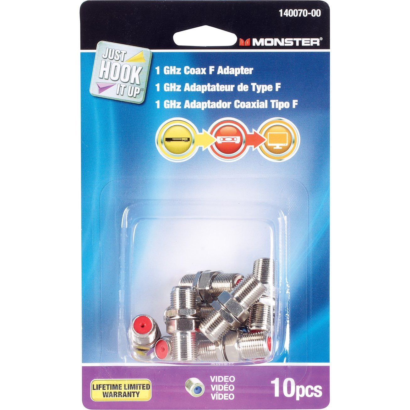 Monster Coax Adapter F to F 1GHz 10pk