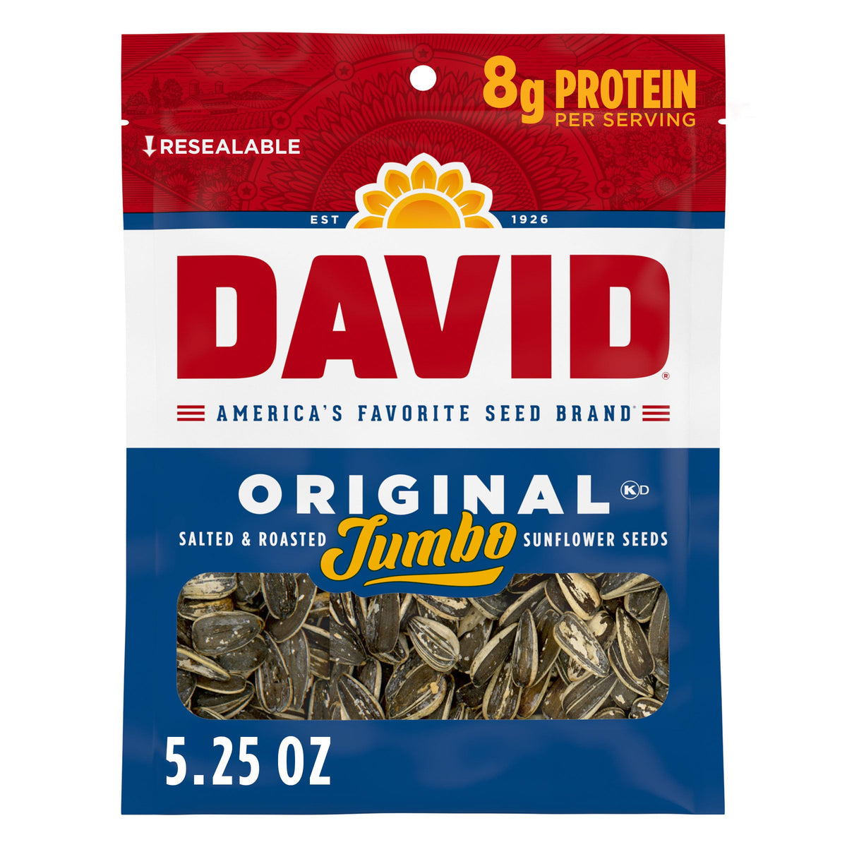 DAVID Jumbo Sunflower Seeds Original 5.25 oz