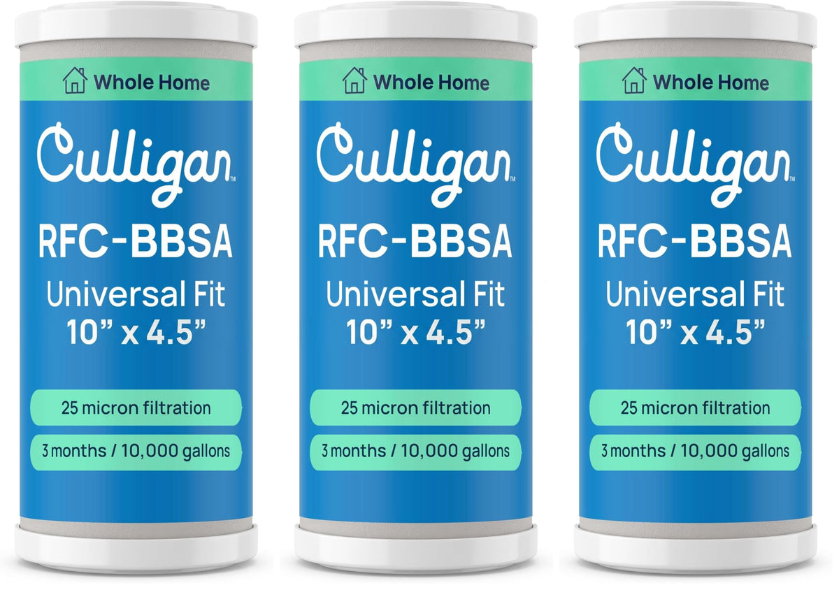 Culligan RFC-BBSA 25 Micron Whole House Water Filter 10”x4.5” 3-Pack