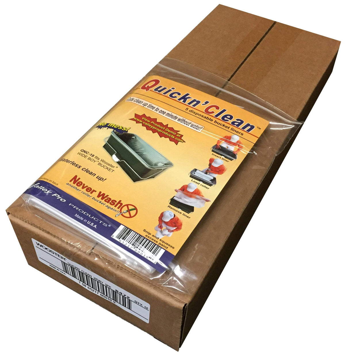 Wooster R472 Quickn Clean WideBoy Bucket Liner 5 Pack, 12 Boxes