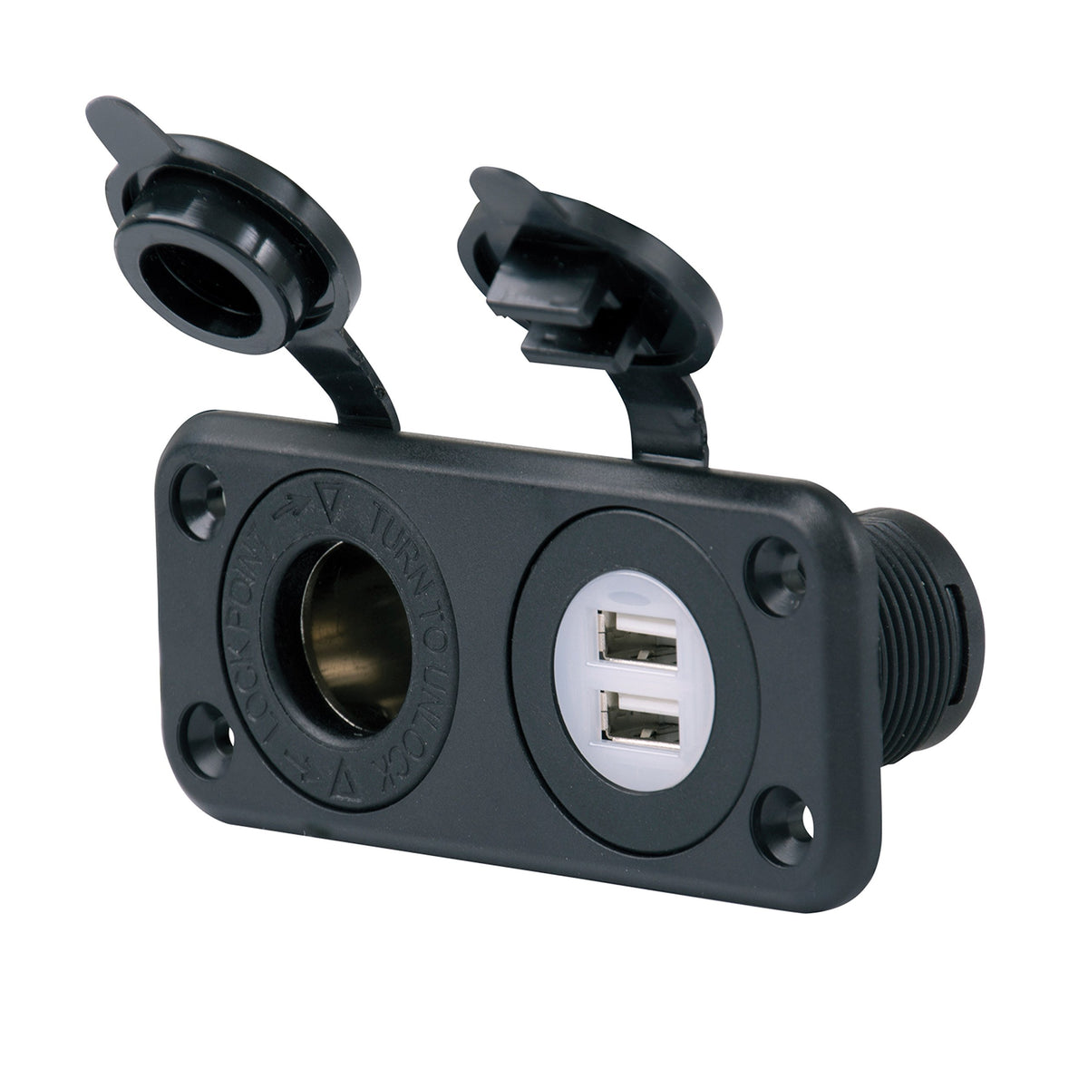Marinco 12VCOMBO Dual USB & 12V Socket Port