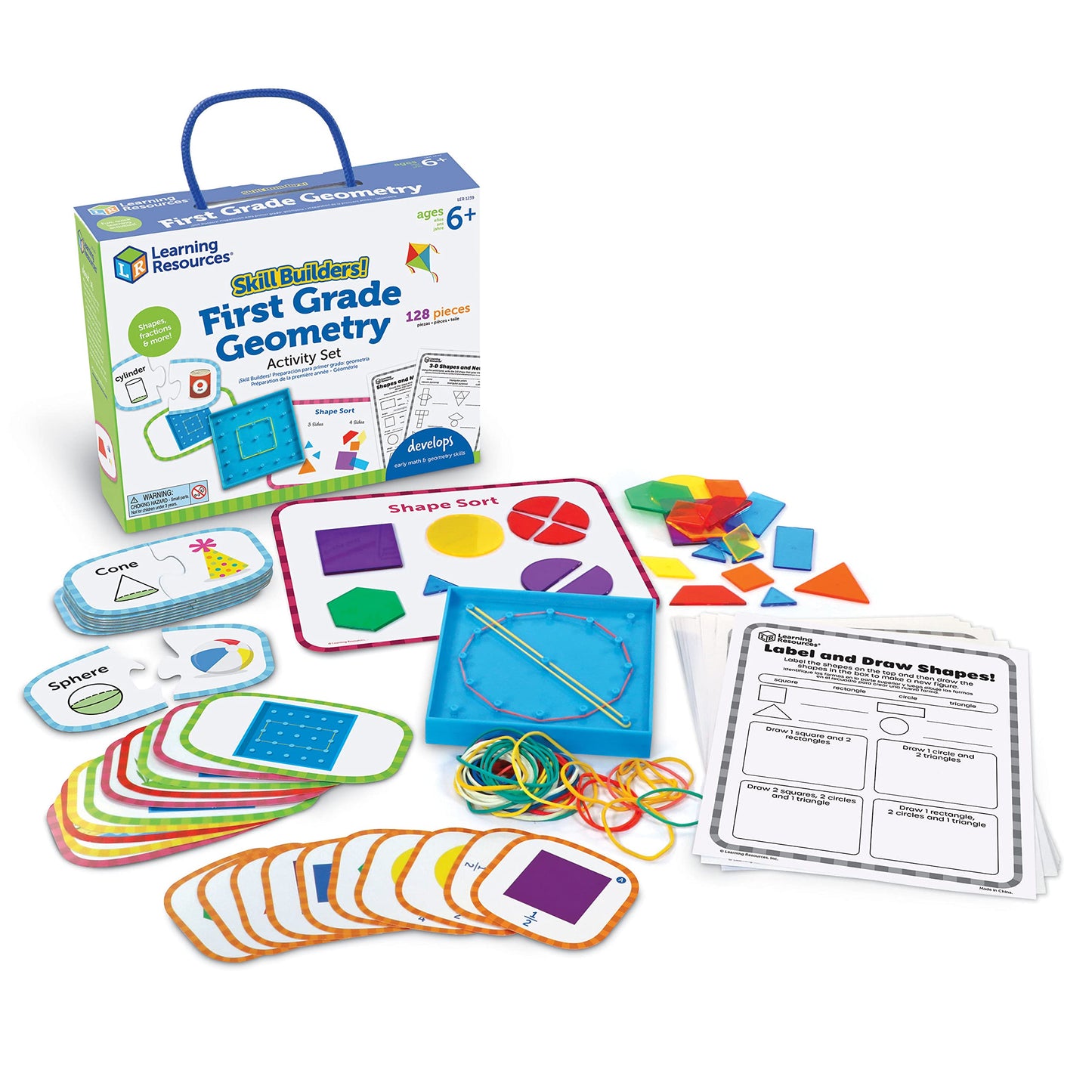 Learning Resources Skill Builders 1st Grade Geometry Set 128pcs