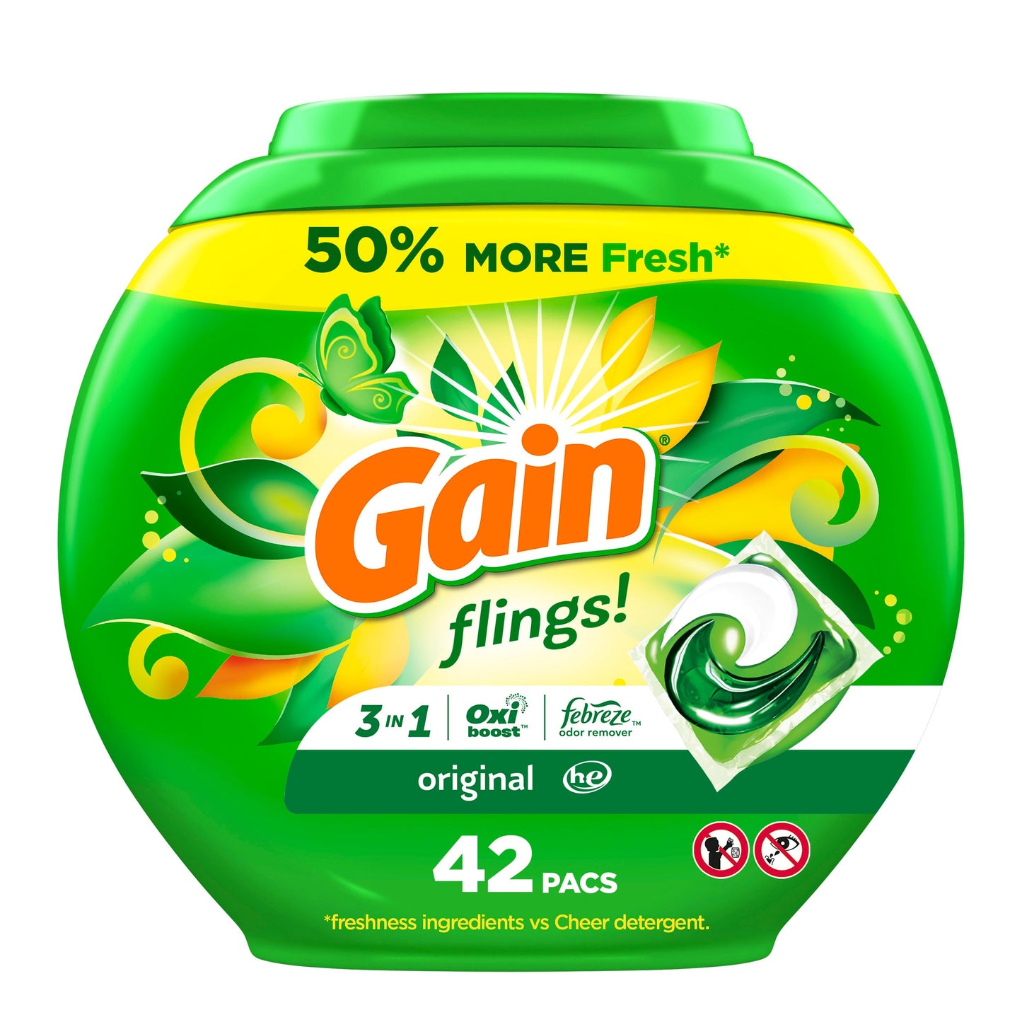 Gain Flings Laundry Detergent Pacs 31 Count Original
