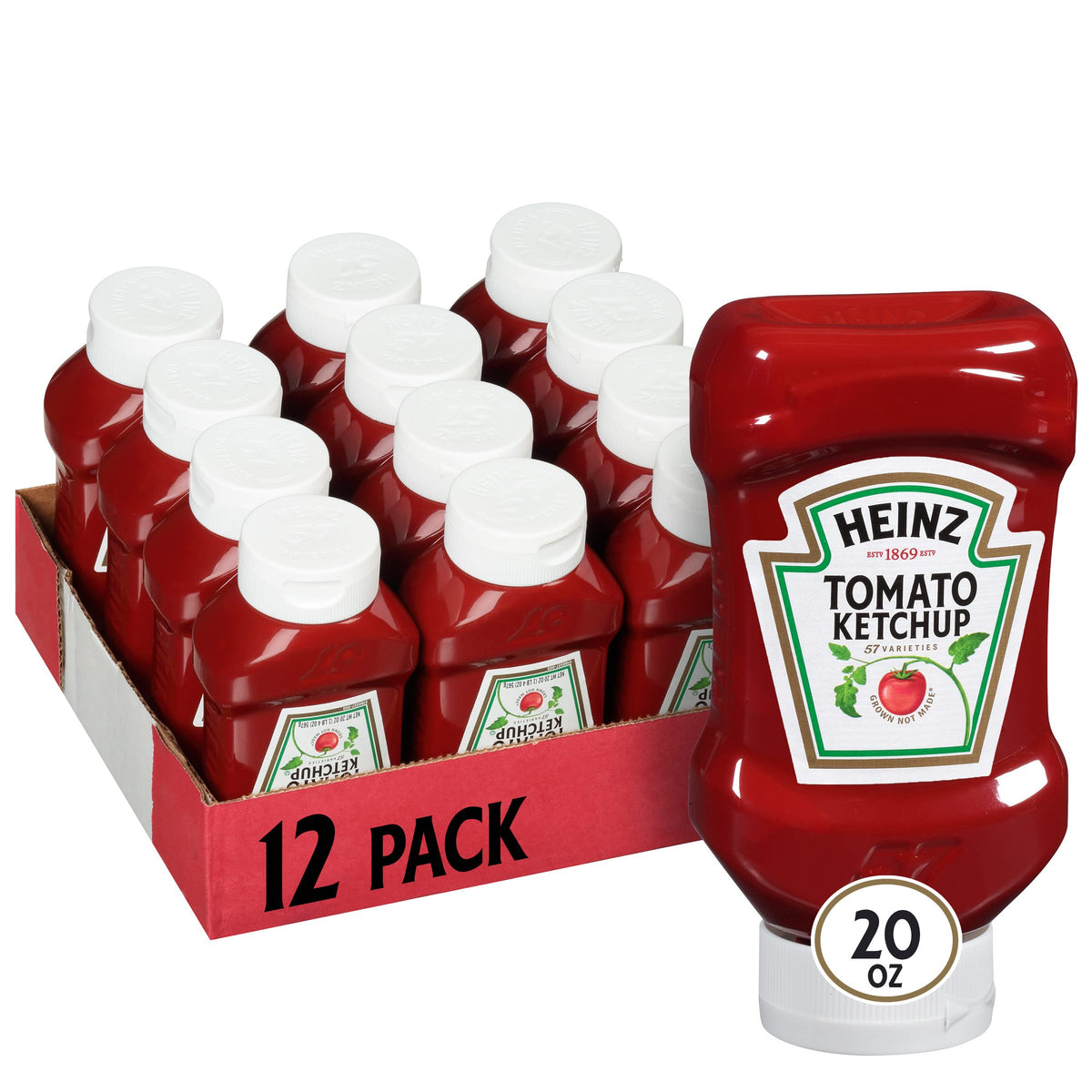 Heinz Tomato Ketchup, 20 oz, 12 Bottles