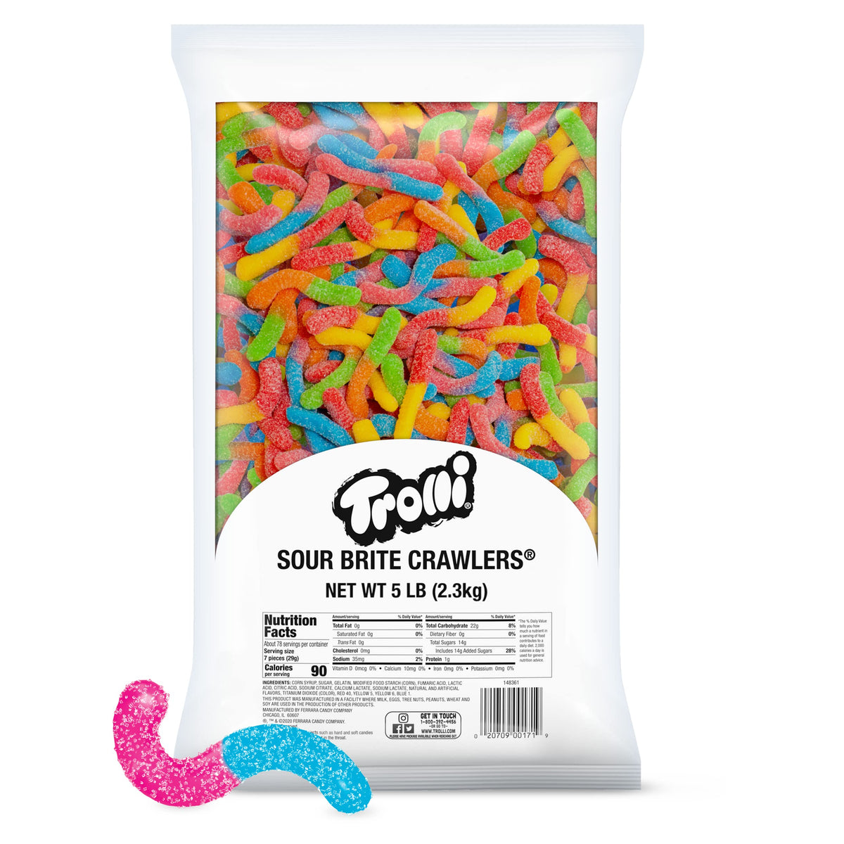 Trolli Bulk Sour Brite Crawler 5lb 1/6ct