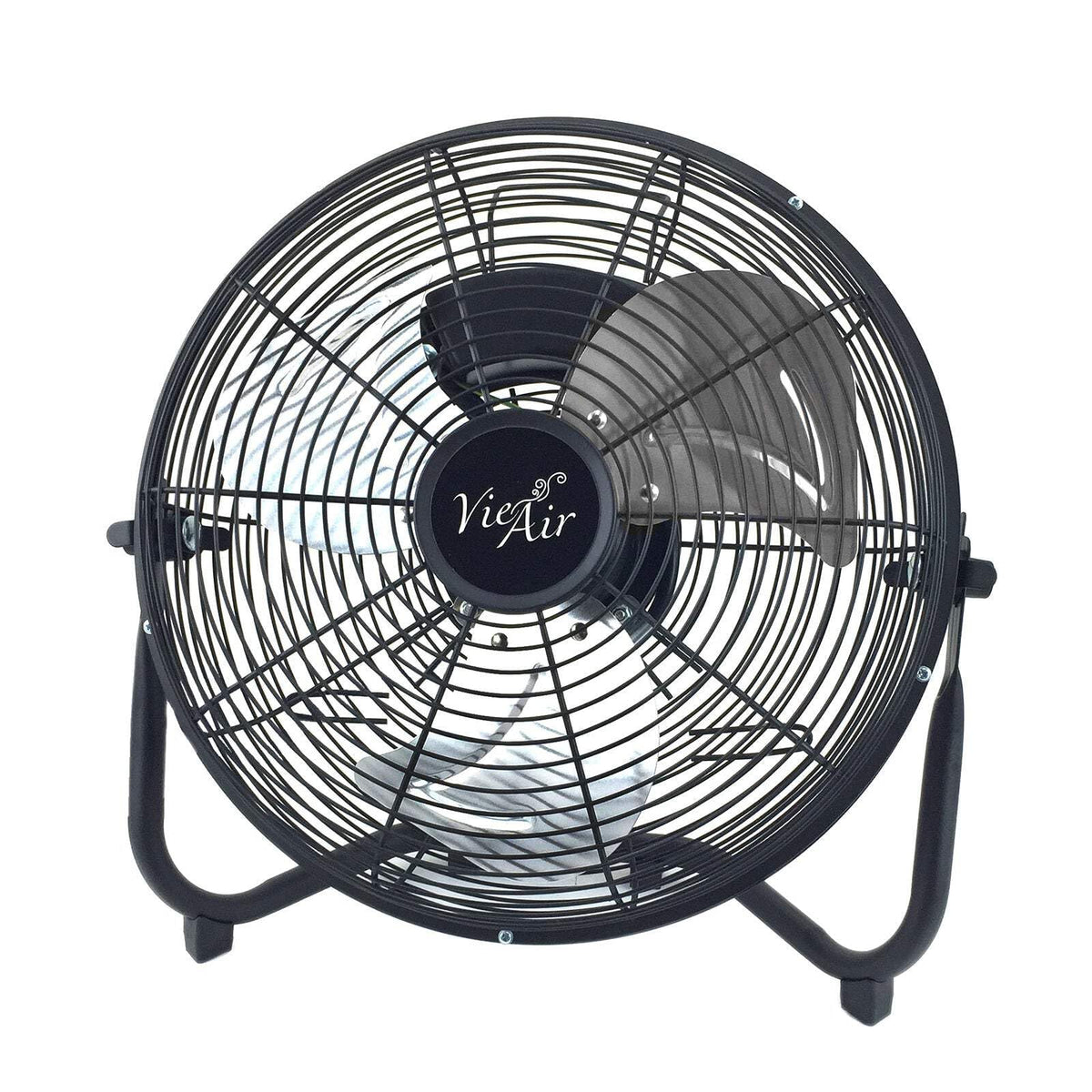 Vie Air 12 Inch Metal Floor Fan Black