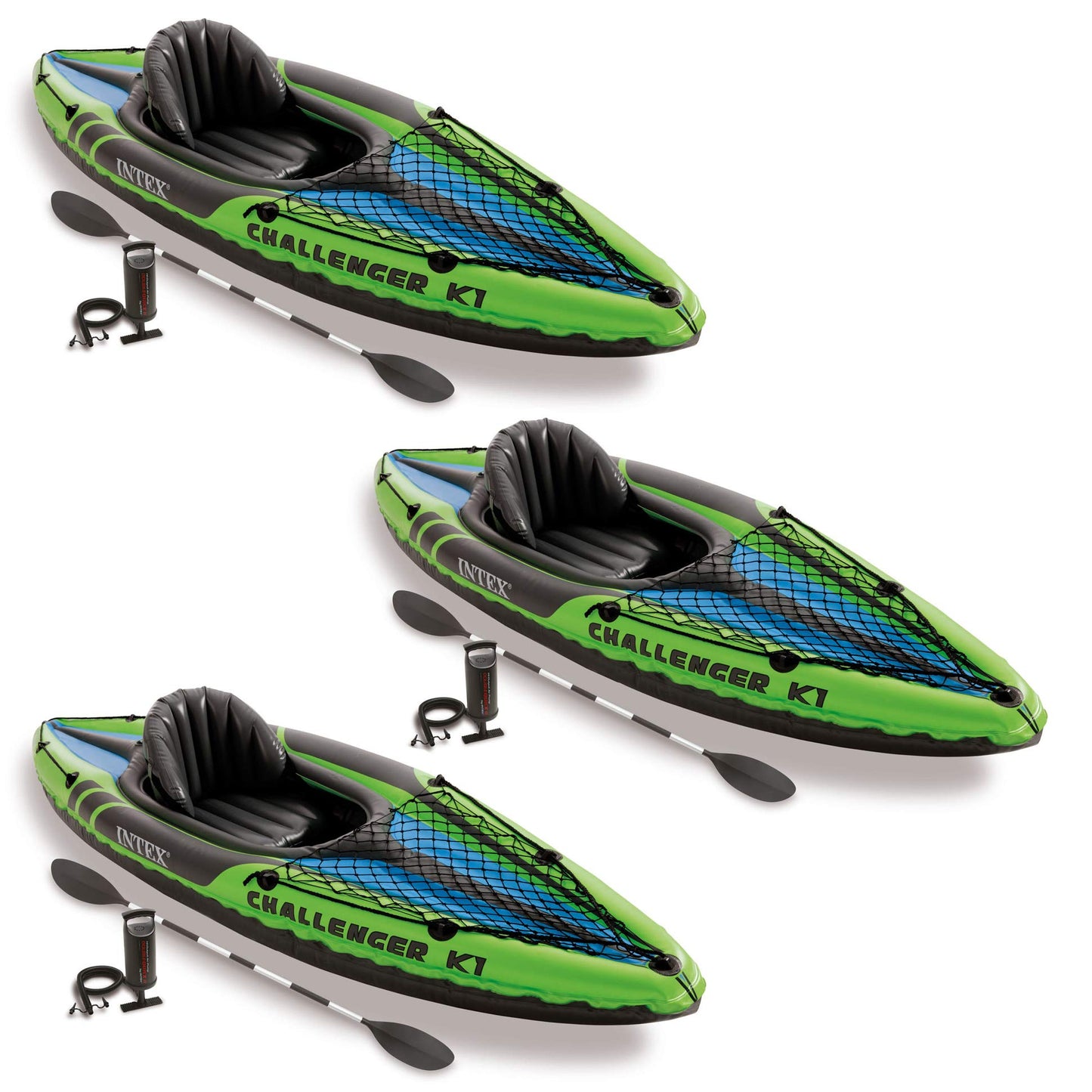 Intex Challenger K1 Inflatable Kayak 3 Pack