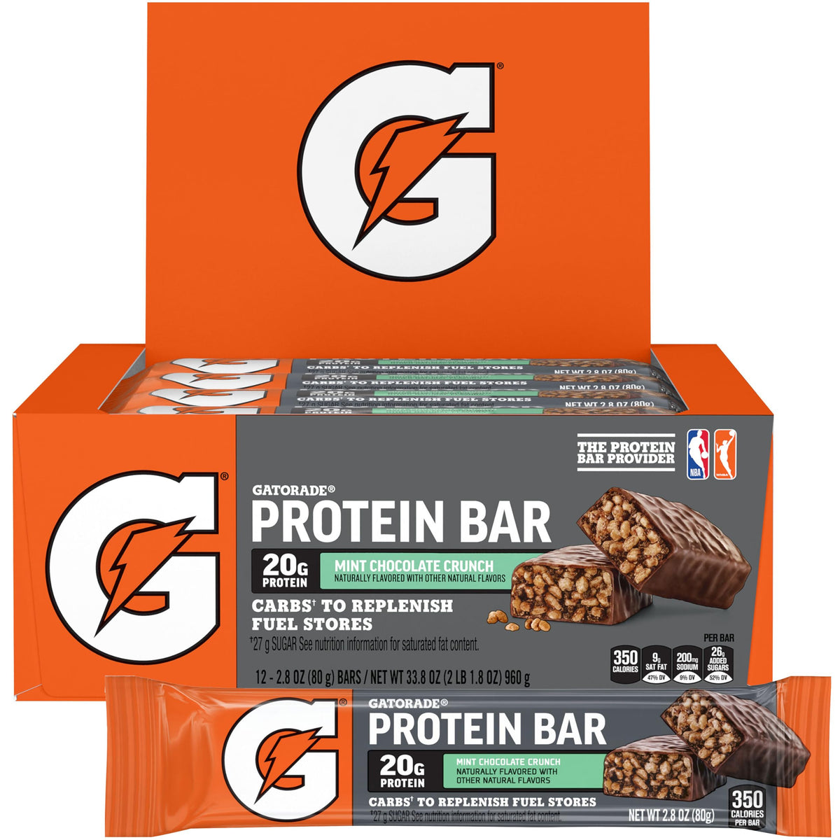 Gatorade Whey Protein Bars Mint Chocolate Crunch 2.8 oz 12 Pack